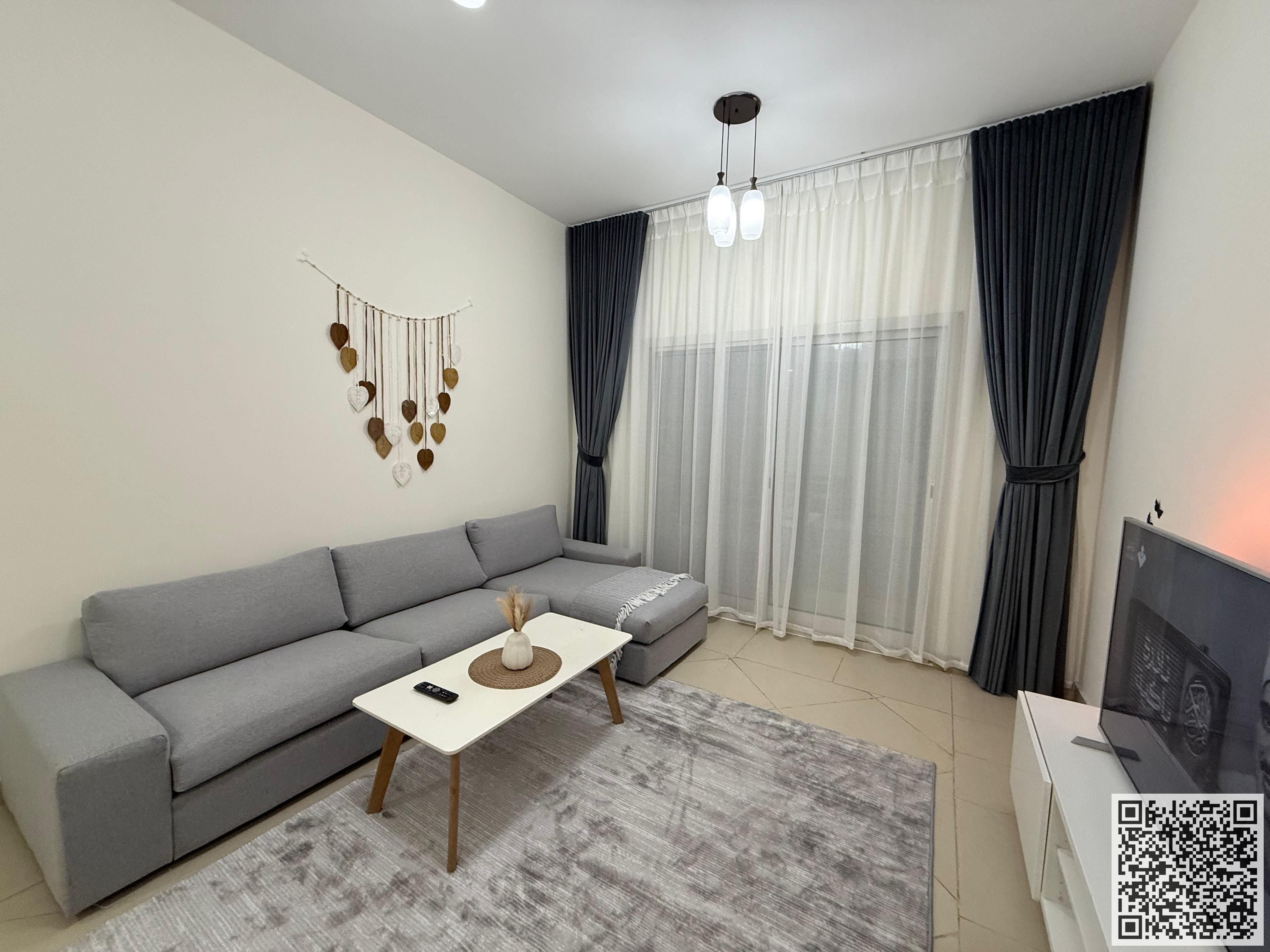 Luxury apartment One bedroom and living room with balcony for monthly rent in Ajman, Al Shurooq Towers. Fully furnished, at a great price!