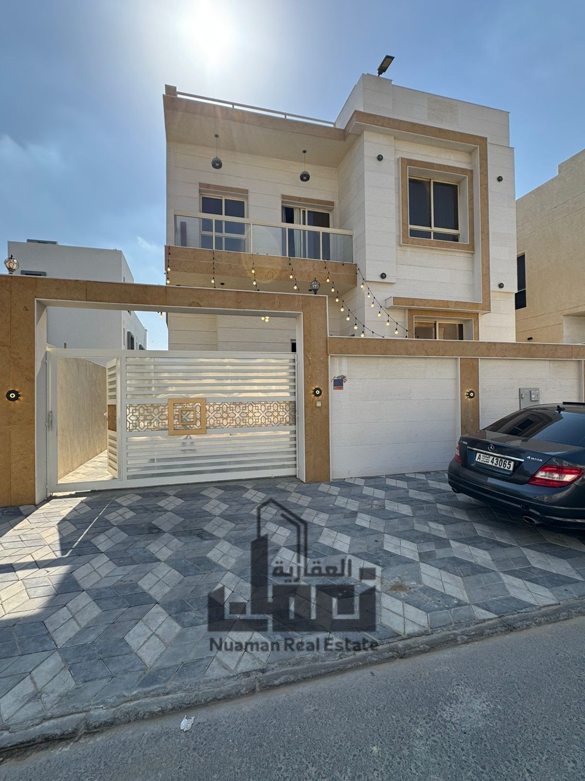 Luxury Villa for Sale in Al Yasmin – Ajman, 5 Master Bedrooms, Maid Room, 7 AC Units, Solar Power Station, Fully Furnished, Premium Finishing