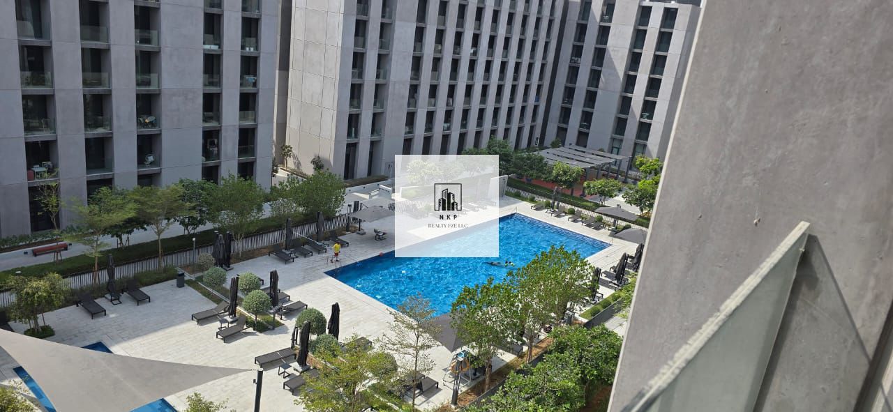 Spacious luxurious lush fully furnished 1bhk apartment with balcony 2 bathrooms Pool view