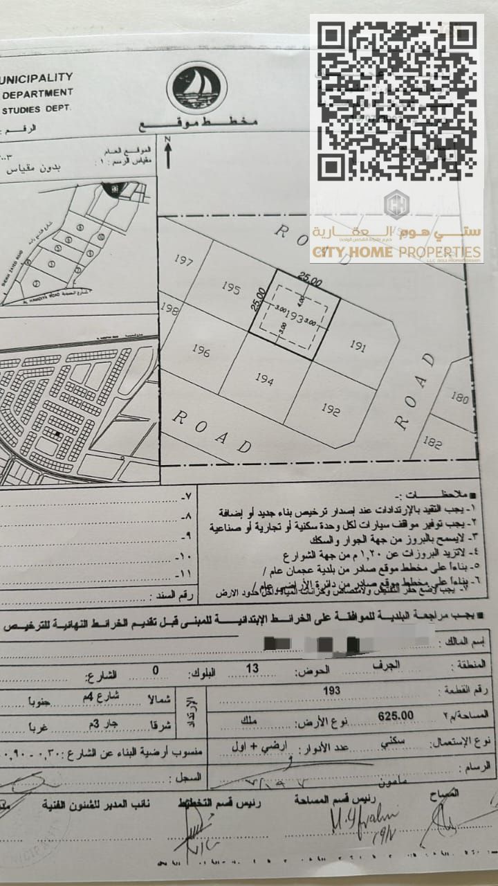 A prime investment opportunity for sale – residential investment land in Al Jurf Industrial Area 2