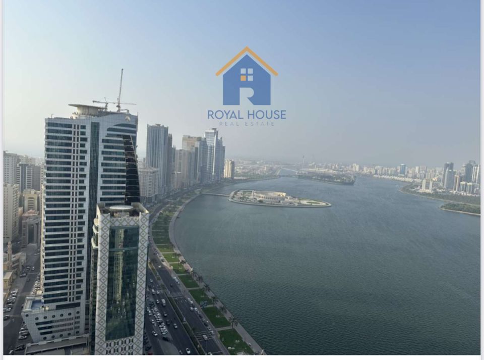 Two bedrooms for sale with open views of Sharjah Sea and Khalid Lagoon
