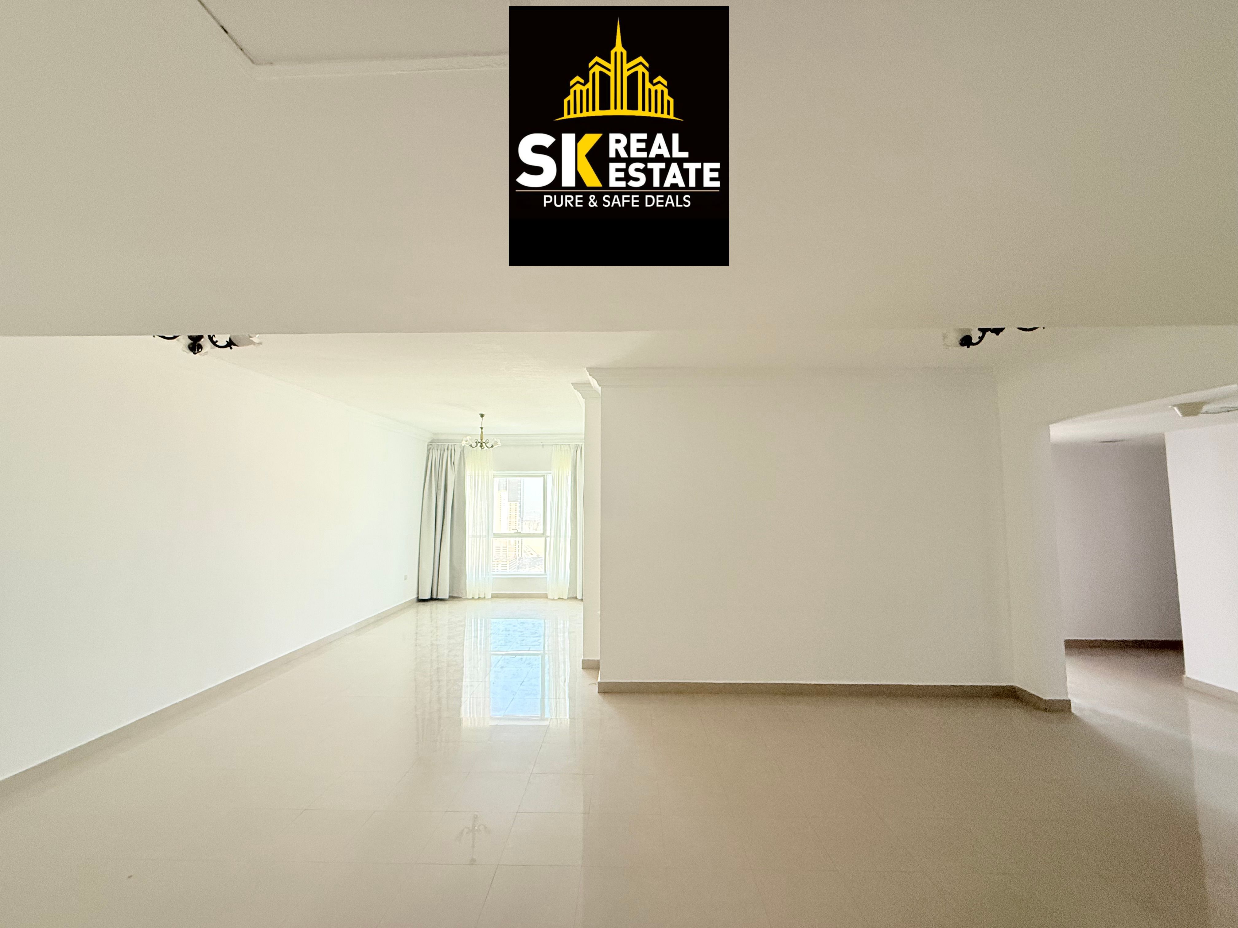 SEE VIEW WITH BALCONY LAVISH THREE BHK WITH BUILT IN WARDROBES WITH GYM & POOL & KIDS PLAY AREA 3 YEAR RENT FIX EASY TO DUBAI EXCESS