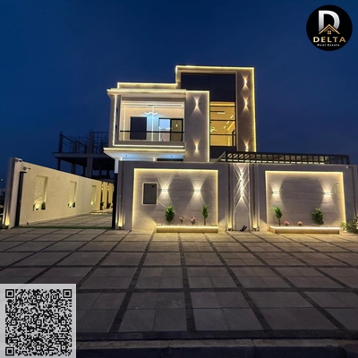 For sale: A distinctive residential villa in Al Helio 2, Ajman, specifically in Al Helio, a quiet residential area. The villa features a family-friend