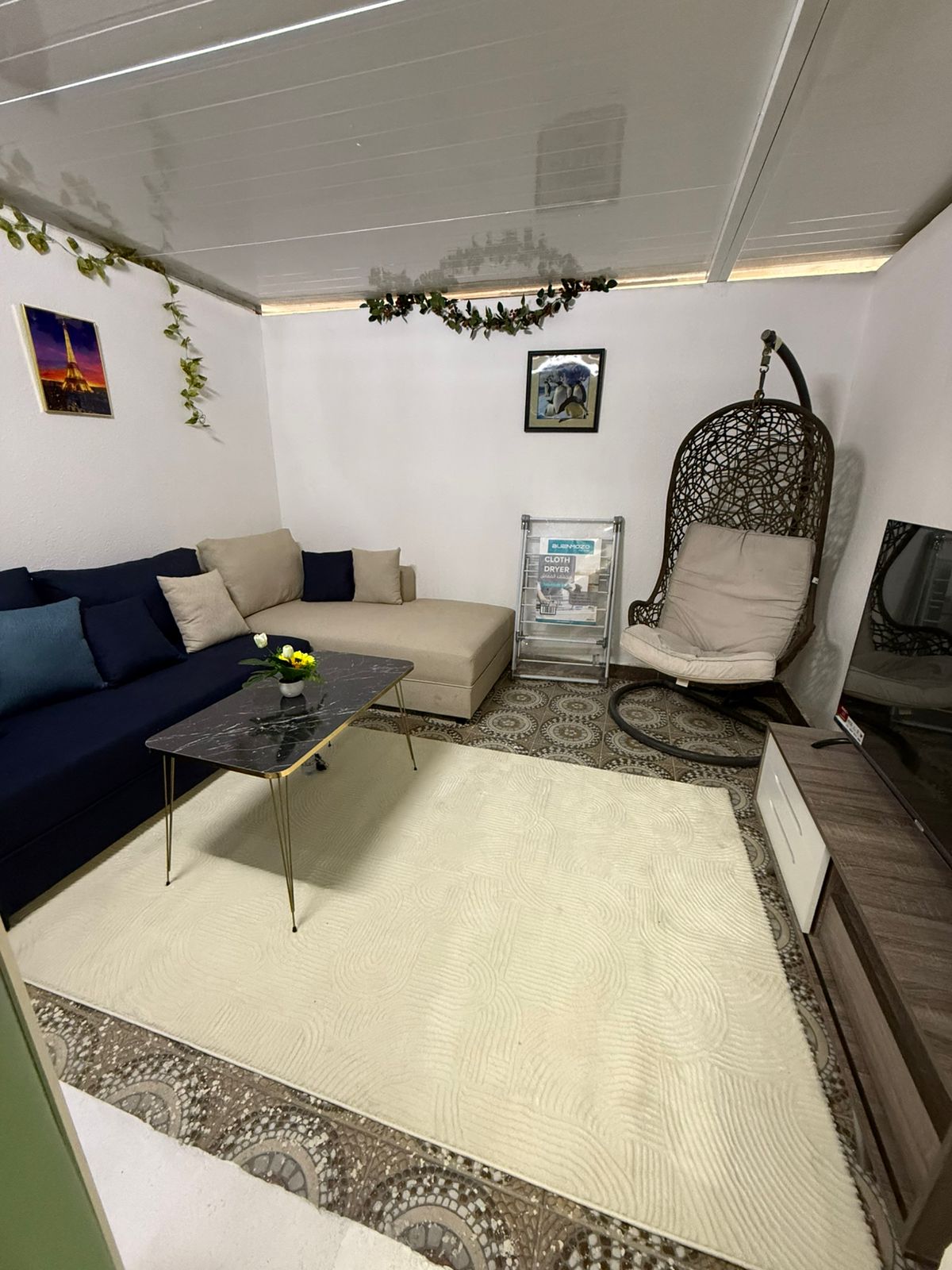 Largest studio apartment for monthly rent opposite City Centre Ajman, furnished with hotel-style furniture.