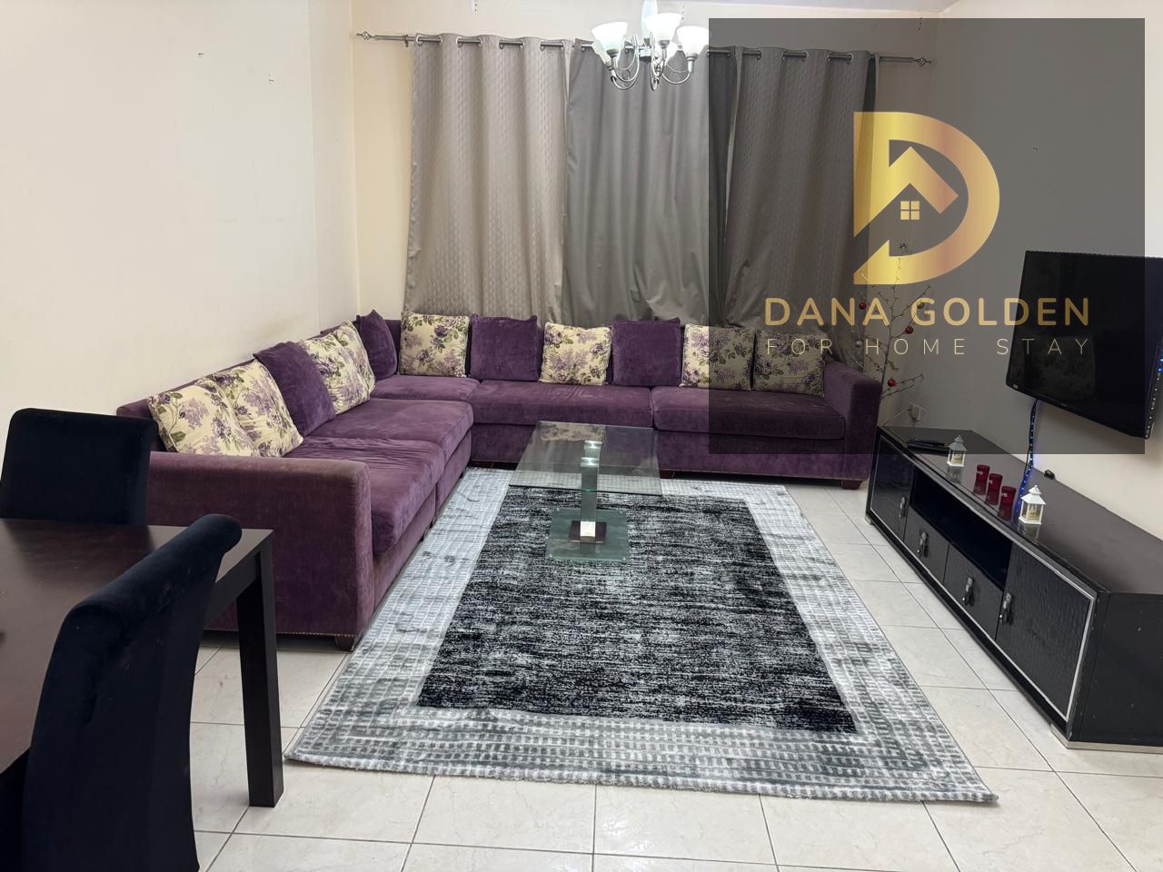 One bedroom and living room for rent in Al Taawun, excellent furnishings