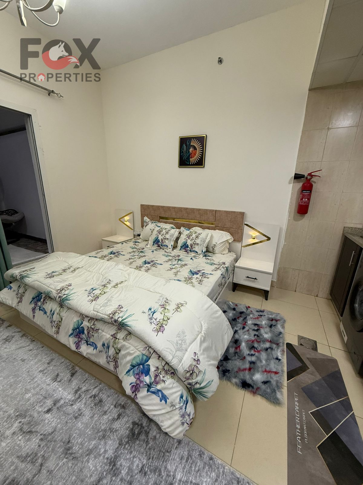 Studio for monthly rent in Al Yasmeen Towers in Al Jurf 2 area, including all bills, with a separate living room.
