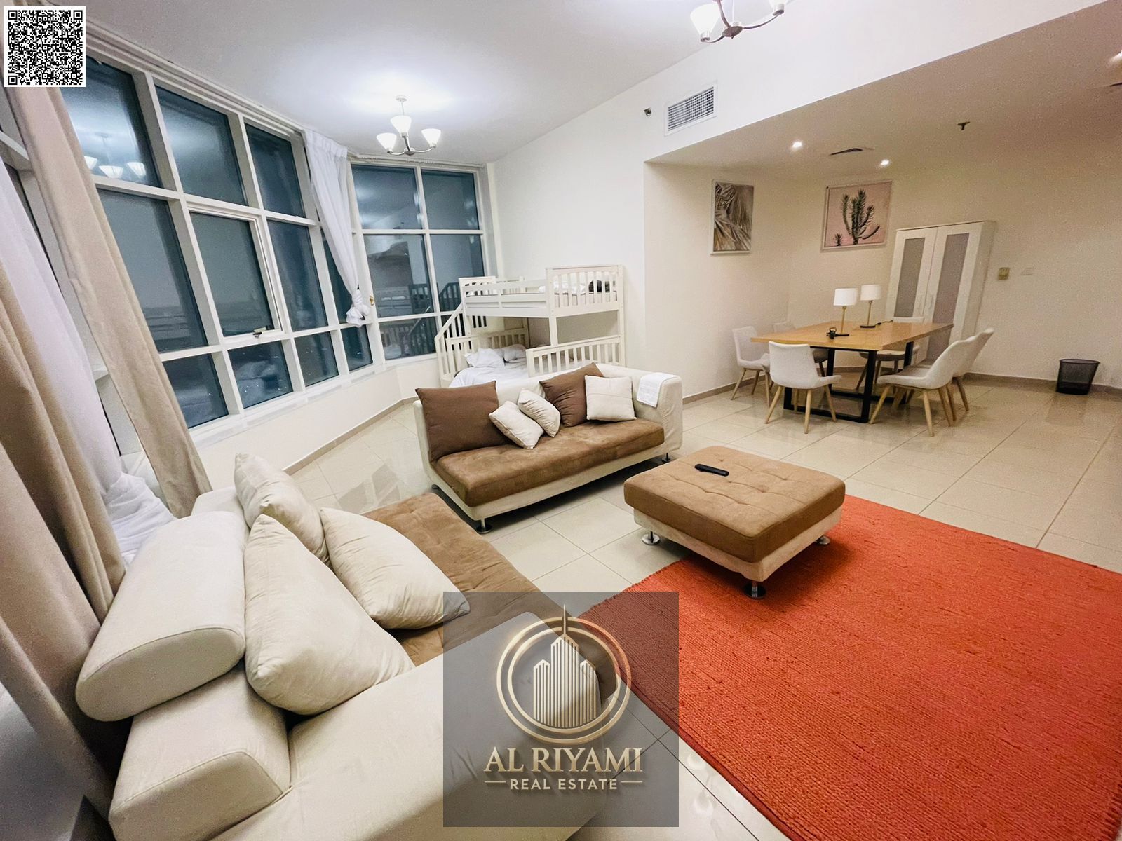 Apartment for monthly rent in Al Nakheel 2, with panoramic views of the Corniche, Ajman
