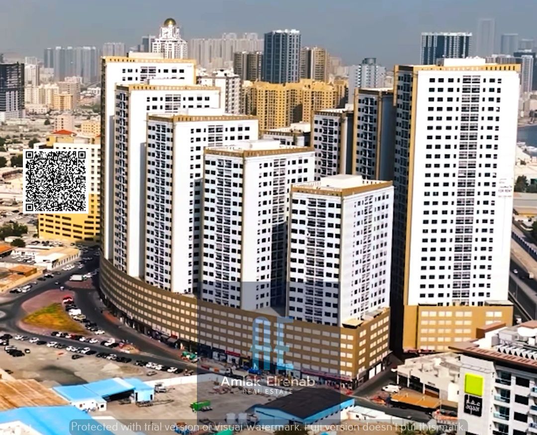 One-bedroom apartment with a living room for annual rent of 28,000 AED in ajman pearl Towers, Ajman City Center