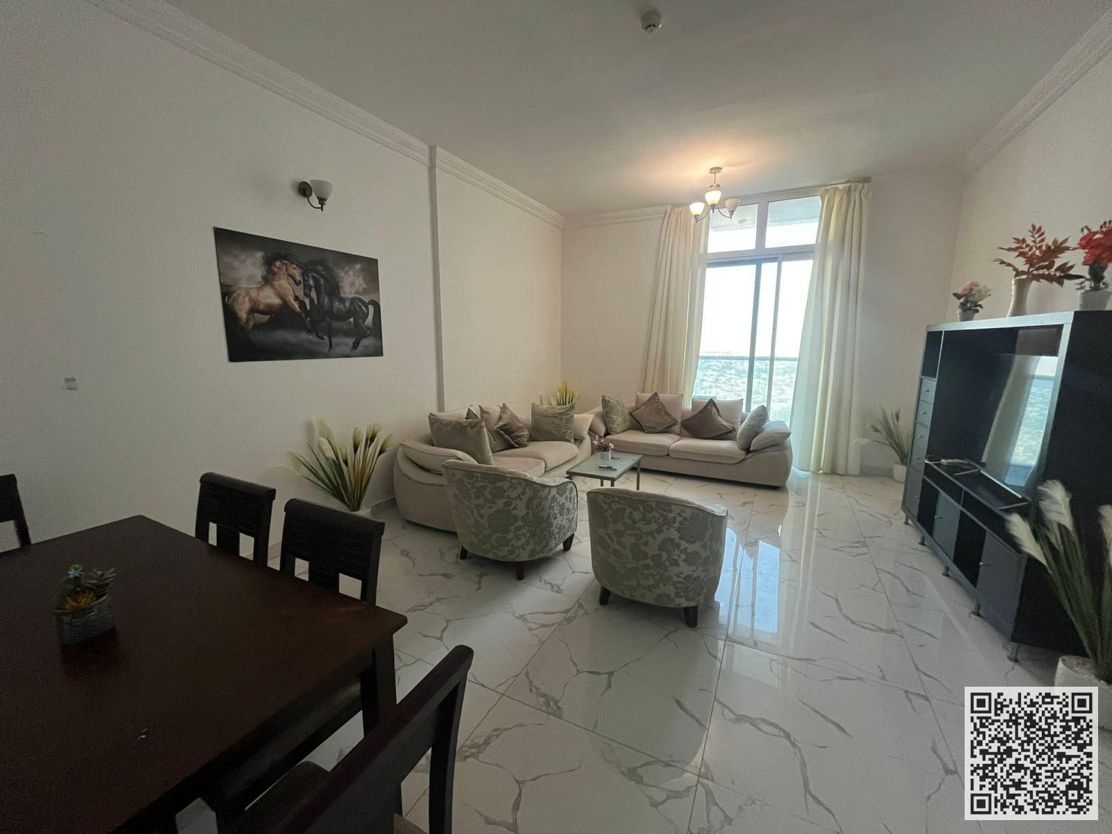 Two luxurious, fully furnished bedrooms and a living room for monthly rent in Ajman - Al Rashidiya 1 - Oasis Towers - all bills and internet included.