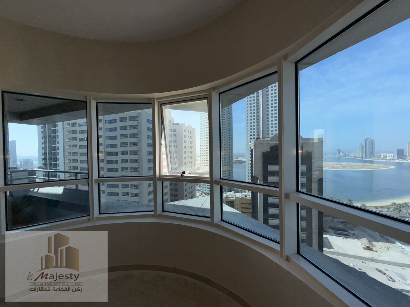 Apartment for rent with 3 bedrooms, a maid's room, and a living room in Al Taawun area, Sharjah.