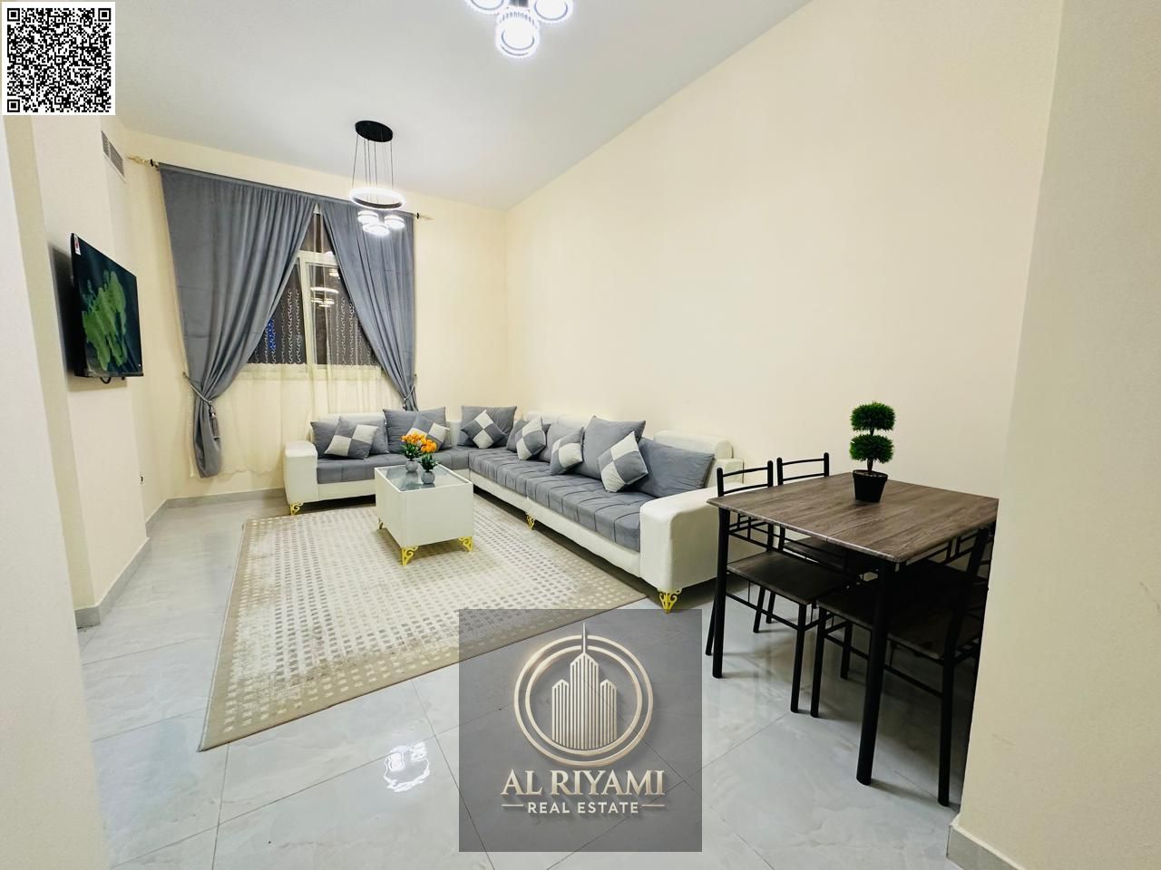 Two-bedroom apartment with a living room for monthly rent, furnished, in Al Nuaimiya 2, including bills.