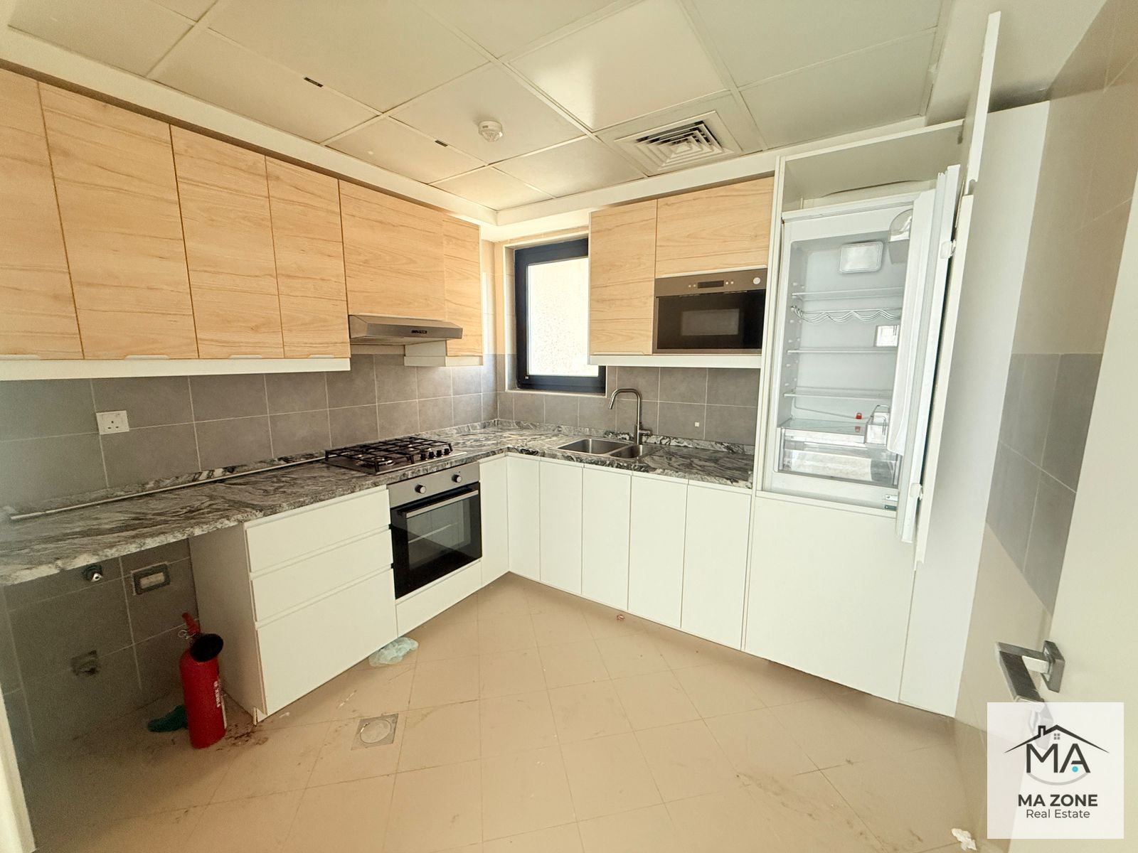 Built in Fridge, Microwave, Stove with parking in new condition 1bhk of muweillah commercial