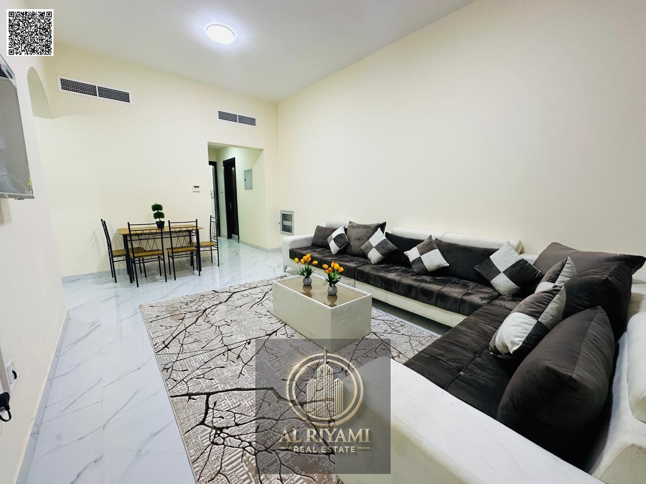 One bedroom and living room, newly furnished with a balcony, behind Grand Mall Ajman