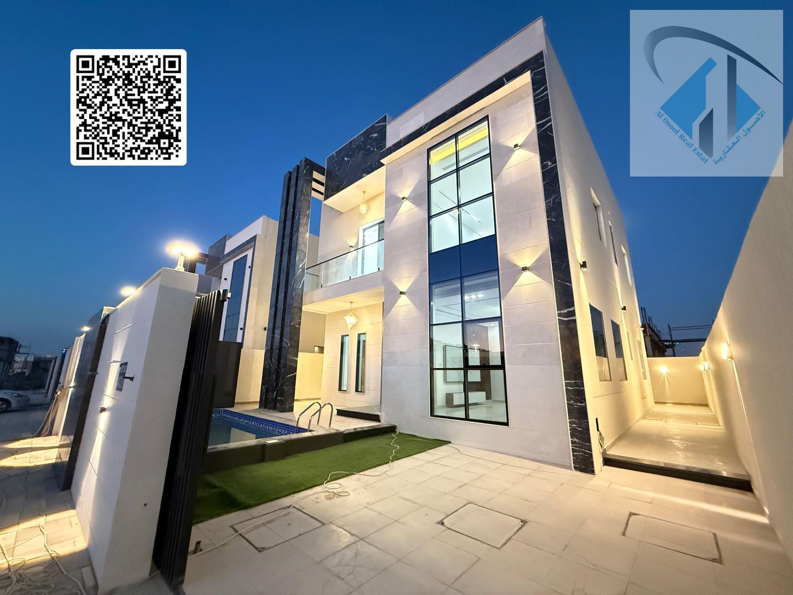 Villa for sale in Ajman, electricity and water connected, central air conditioning, at a bargain price