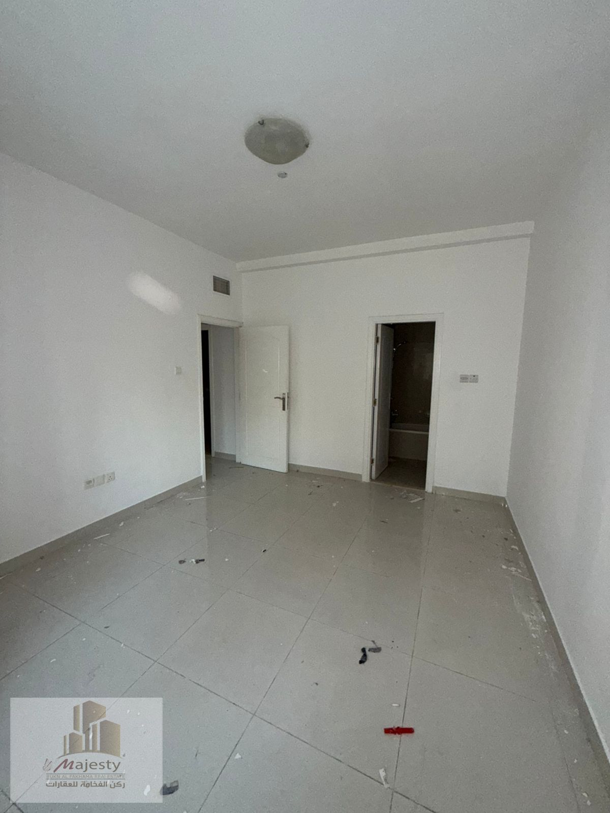 A one-bedroom apartment with a living room and bathroom is available for rent in Al Khan area, Sharjah.