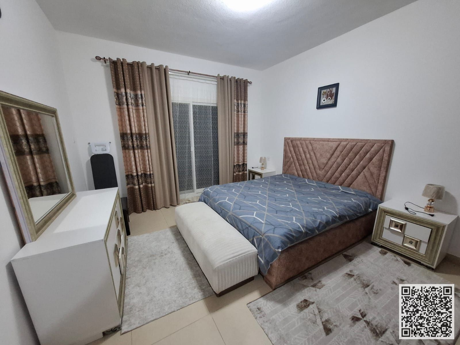 Luxury Apartment One bedroom, living room, and balcony for monthly rent in Ajman, Al Yasmin Towers. Fully furnished, at a special price! Rent includ