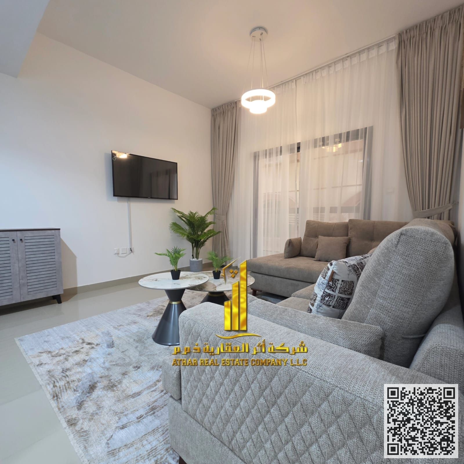 Luxurious and elegant one-bedroom apartment, fully furnished with brand new, high-end furniture, including all bills and internet.