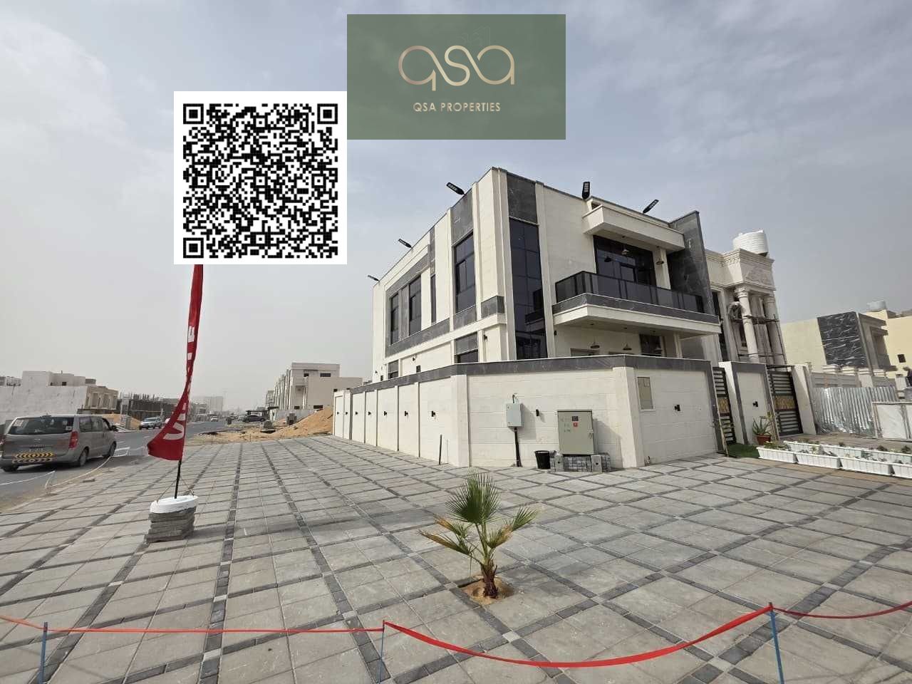 A 5-Master bedroom Corner Villa is now available for rent in Al Helio 2, Ajman!