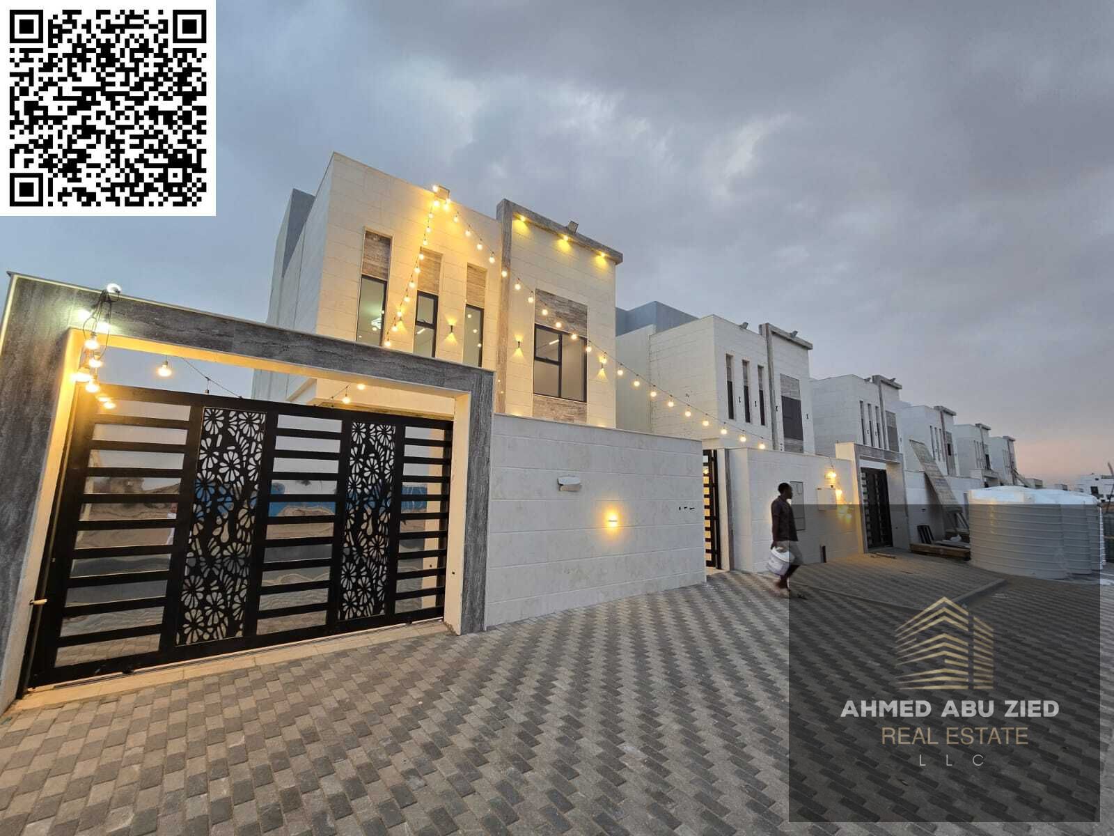 Luxury Villa for Sale in Basateen Al Zubair Project 52, Modern Design, Central AC, 3 Master Bedrooms, Majlis, Living Room, and Rooftop Lounge