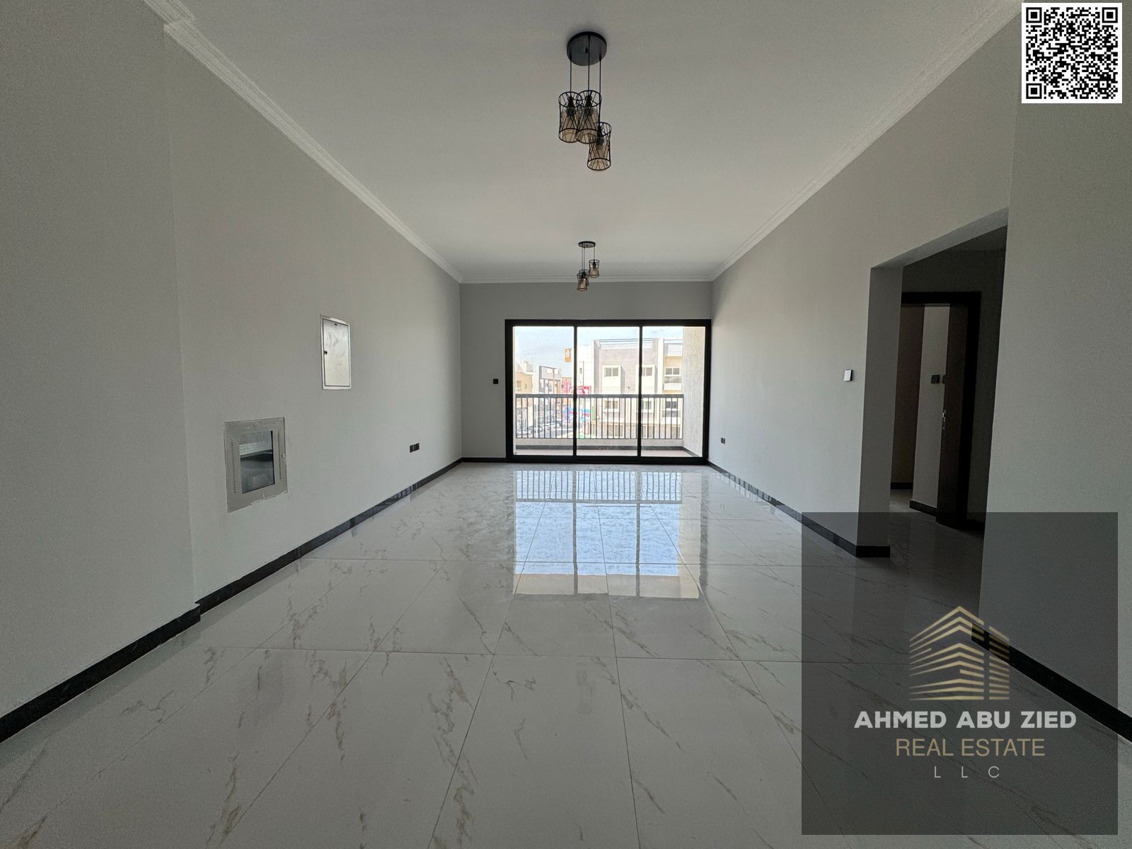 Upscale, luxurious, and best-rated two-bedroom apartment with a large living room, spacious kitchen, three bathrooms, built-in wardrobes, balcony, ope