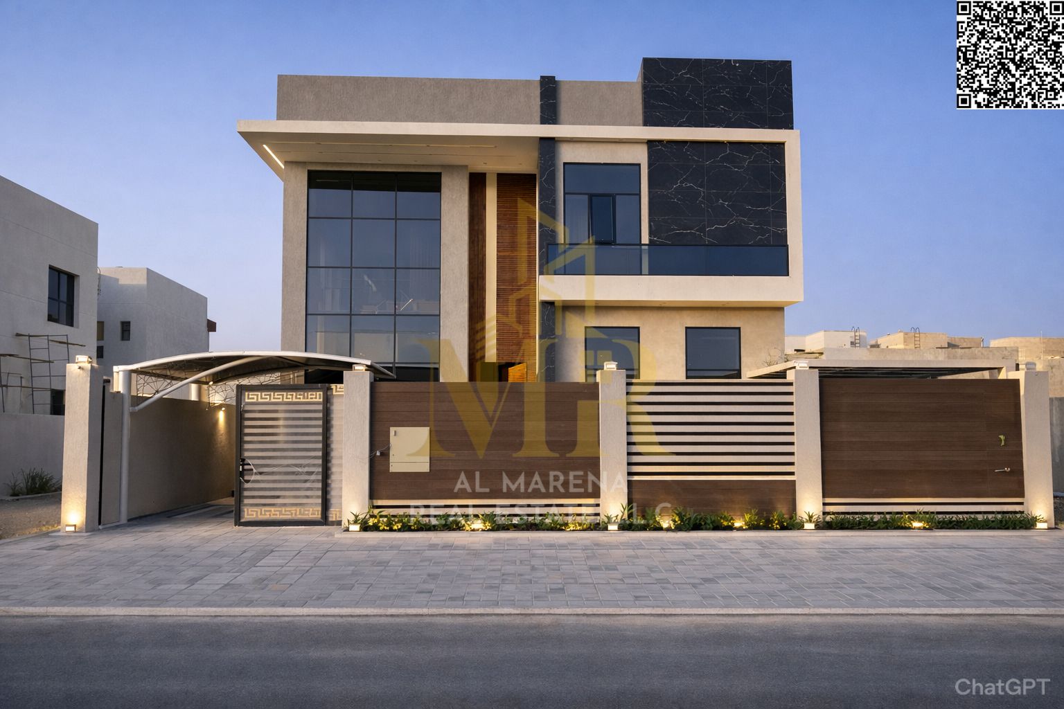 For sale: A luxurious villa, including registration fees and at a negotiable price with easy bank financing available. It consists of: a large master