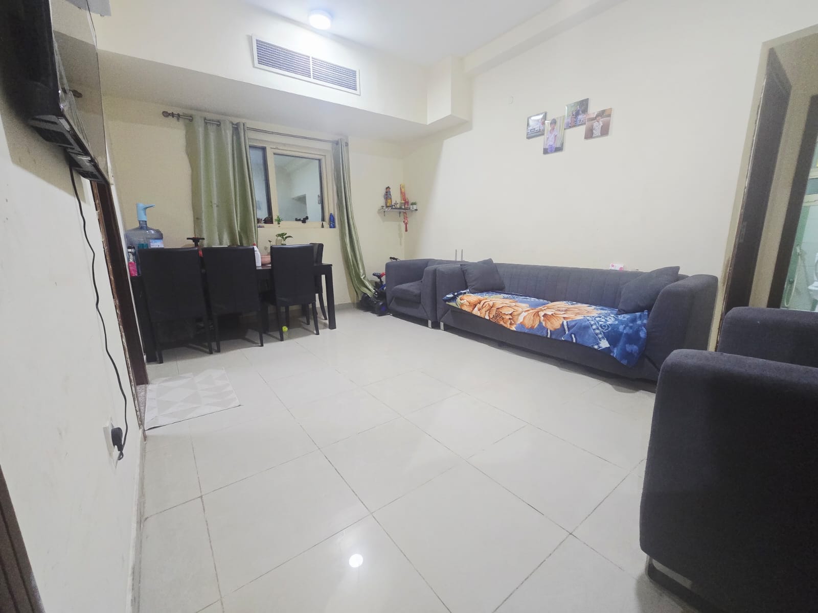 Furnished one bedroom and living room apartment for monthly rent at 2,700 AED in Al Nabaa, next to Al Mubarak Center. Bills are not included. Securi