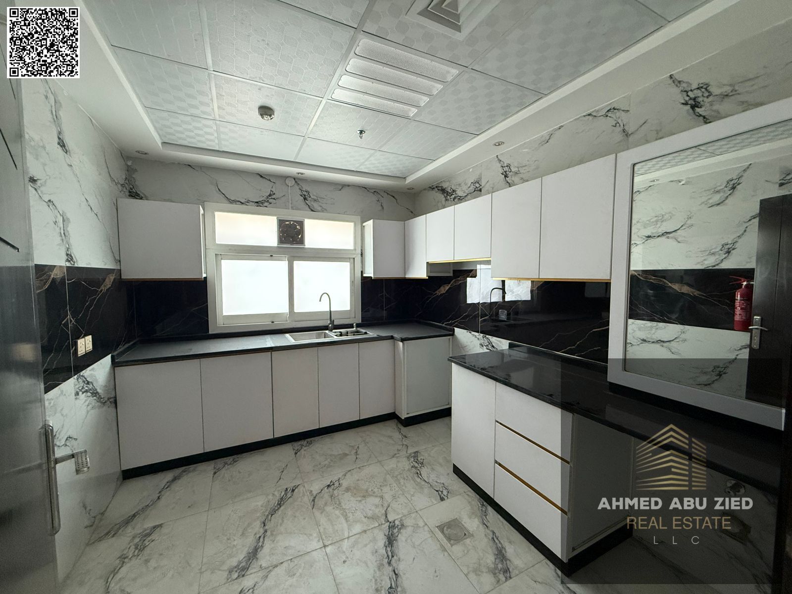 2BR hall first tenant for rent Muwaihat3 1 month free 2 master rooms 3 baths central AC balcony easy Dubai exit high finish.