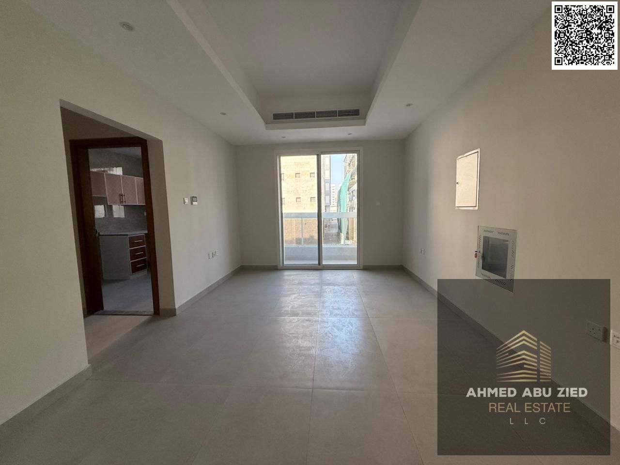 Luxury 1BR first tenant in Al Hamidiya, master room, 2 baths, spacious hall, balcony, central AC, prime spot near schools