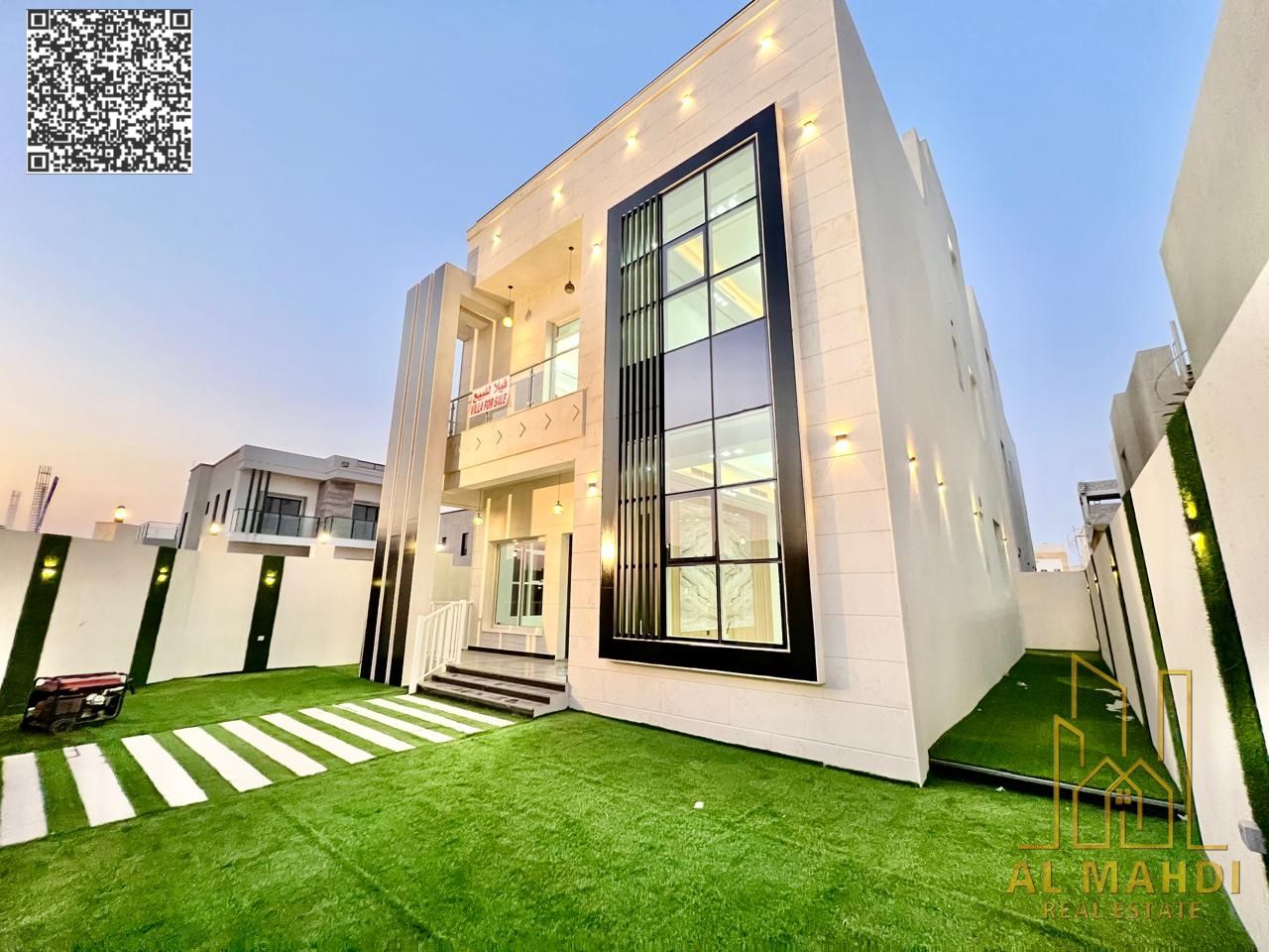 Corner villa, direct from owner, personal finishing, on a main street, close to all services, freehold ownership for all nationalities in one of Ajman