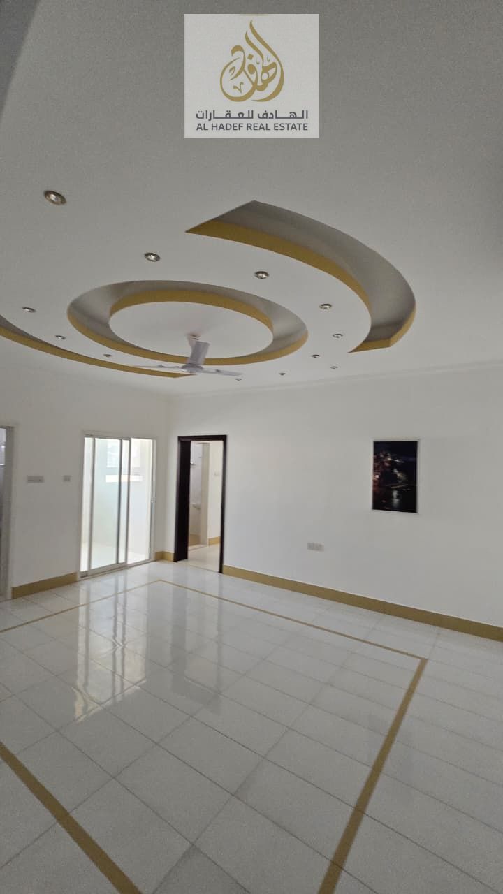 Annual rent in Ajman, Al Jurf 2 area, behind Safeer Mall and Delta Center. The building is suitable for families. It features two bedrooms, a living r