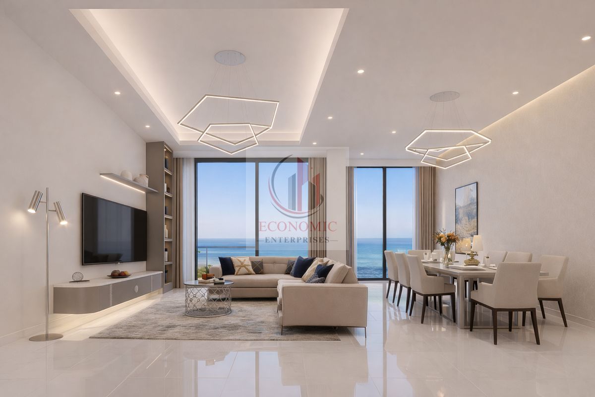 2- Bedroom Apartment with Direct Al Khan Lake View in marsa AL arab Tower with Full Facilities