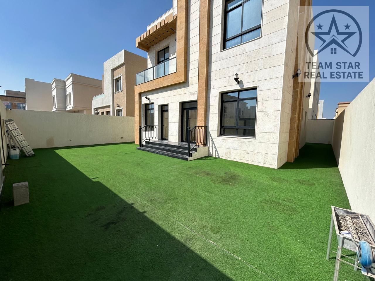 Luxury villa for sale in Al Zahya Area – Ajman, Including water, electricity, and centralized air conditioning.