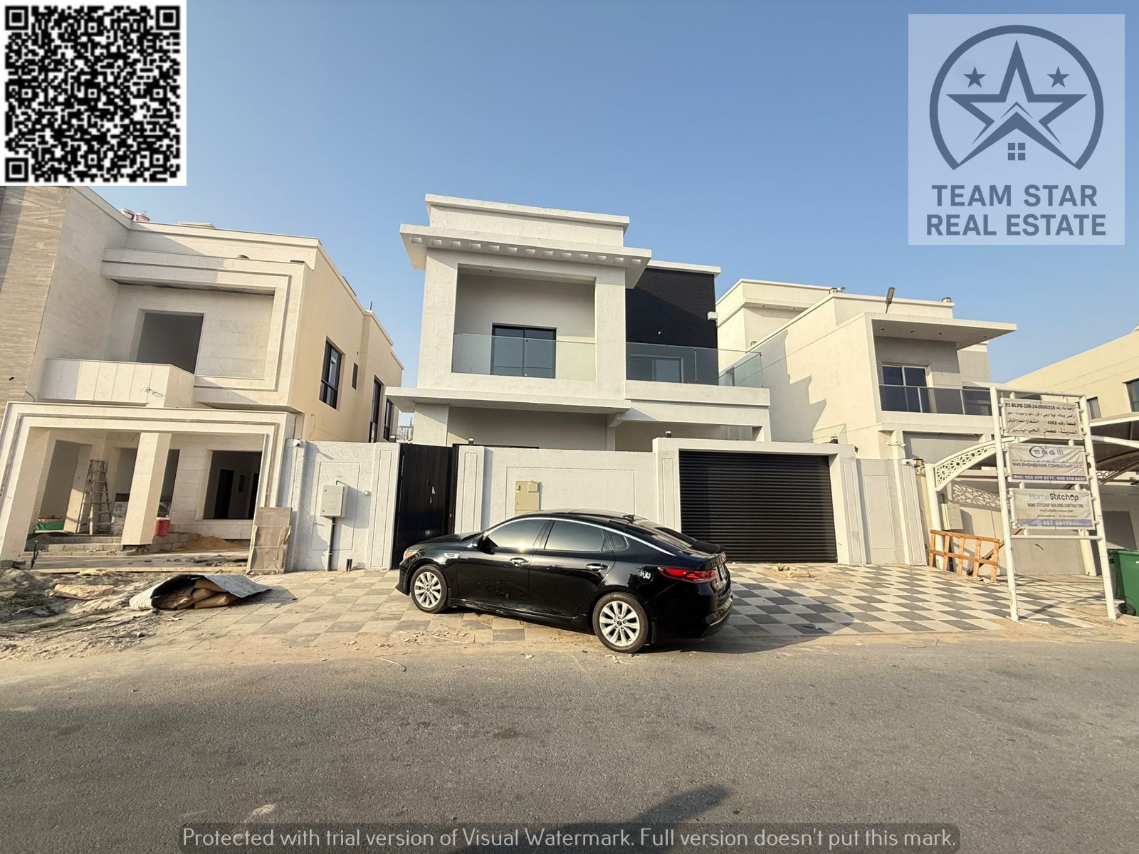 High-end finished villa, first occupancy, spacious rooms with built-in wardrobes