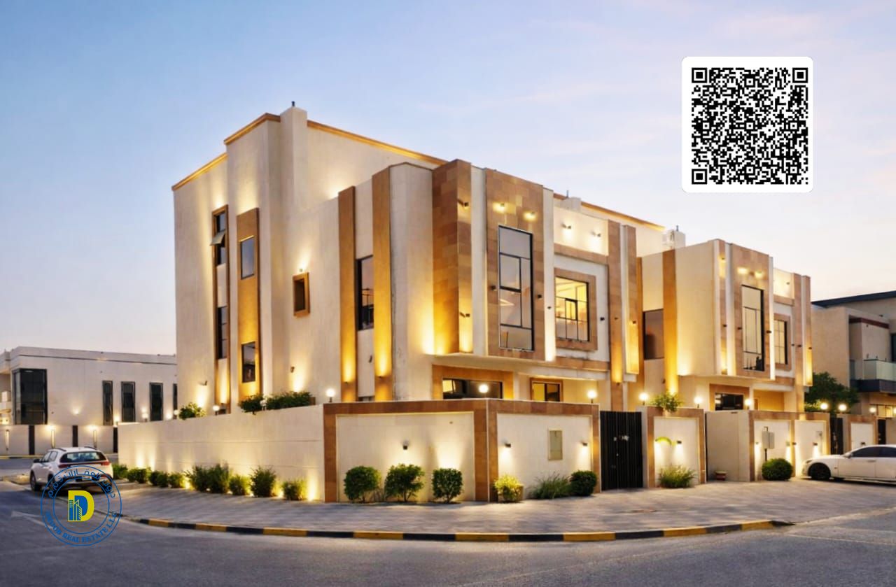Corner villa with 7 bedrooms and 3 living rooms, 5000 sq ft built-up area in Al Zahia, at an excellent price
