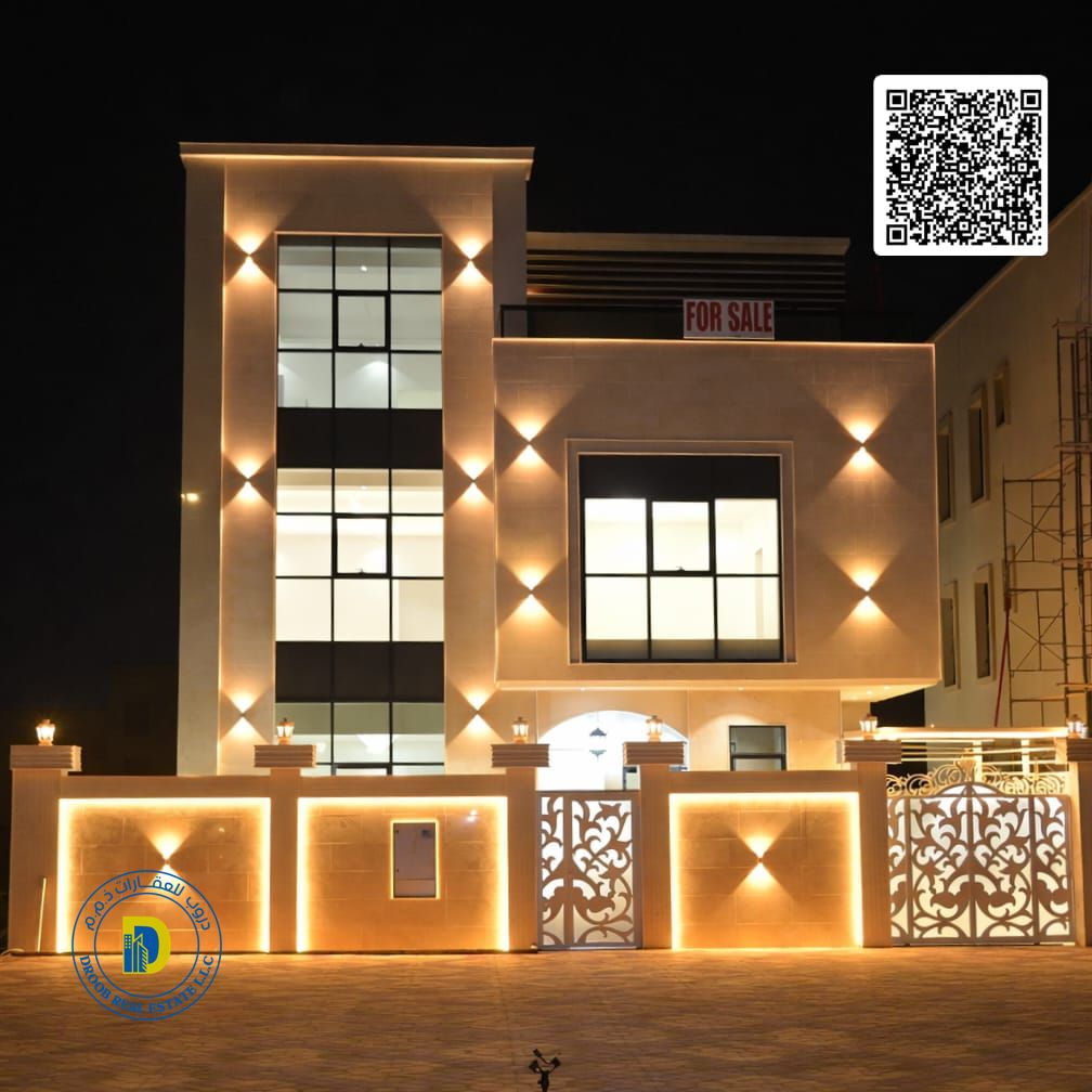 Corner villa with 7 bedrooms and 3 living rooms, 5100 sq ft built-up area in Al Zahia, at an excellent price