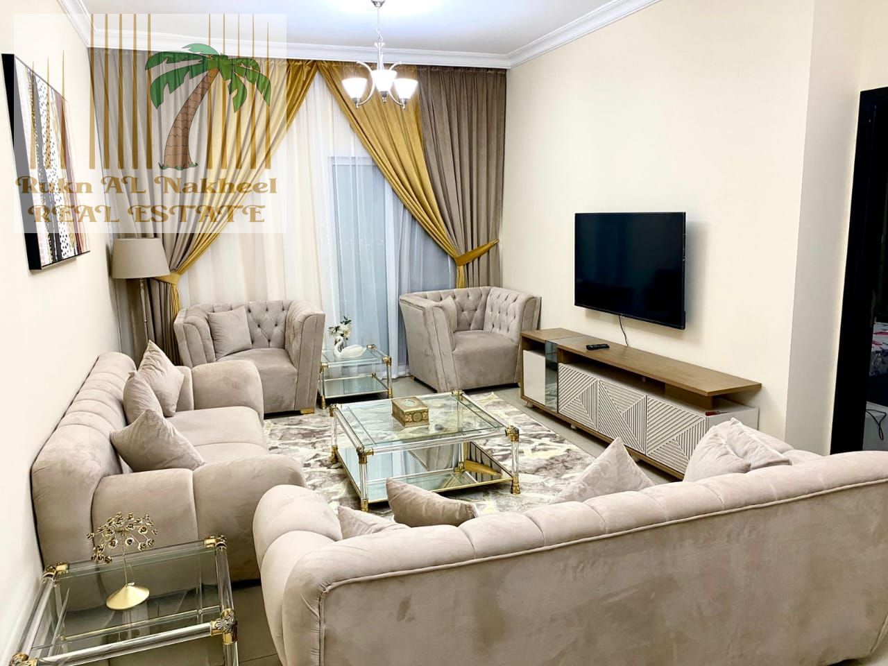 Fully furnished monthly 1bhk 2bath balcony with open view ready to move in good location for more details & information contact us