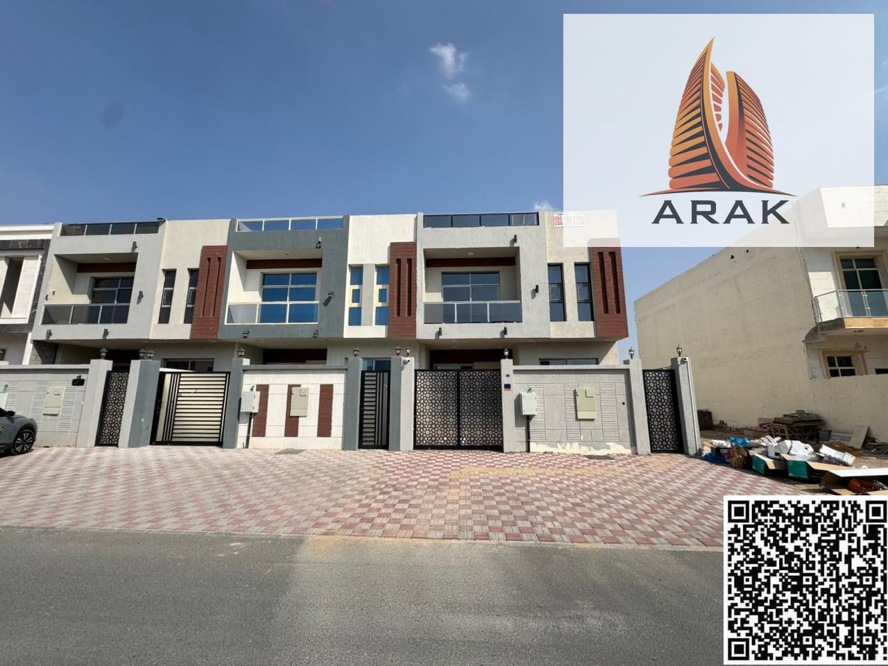 Luxury villa for rent in Al Zahya, modern and elegant design, consisting of ground floor, first floor, and roof, ideal for families seeking comfort an