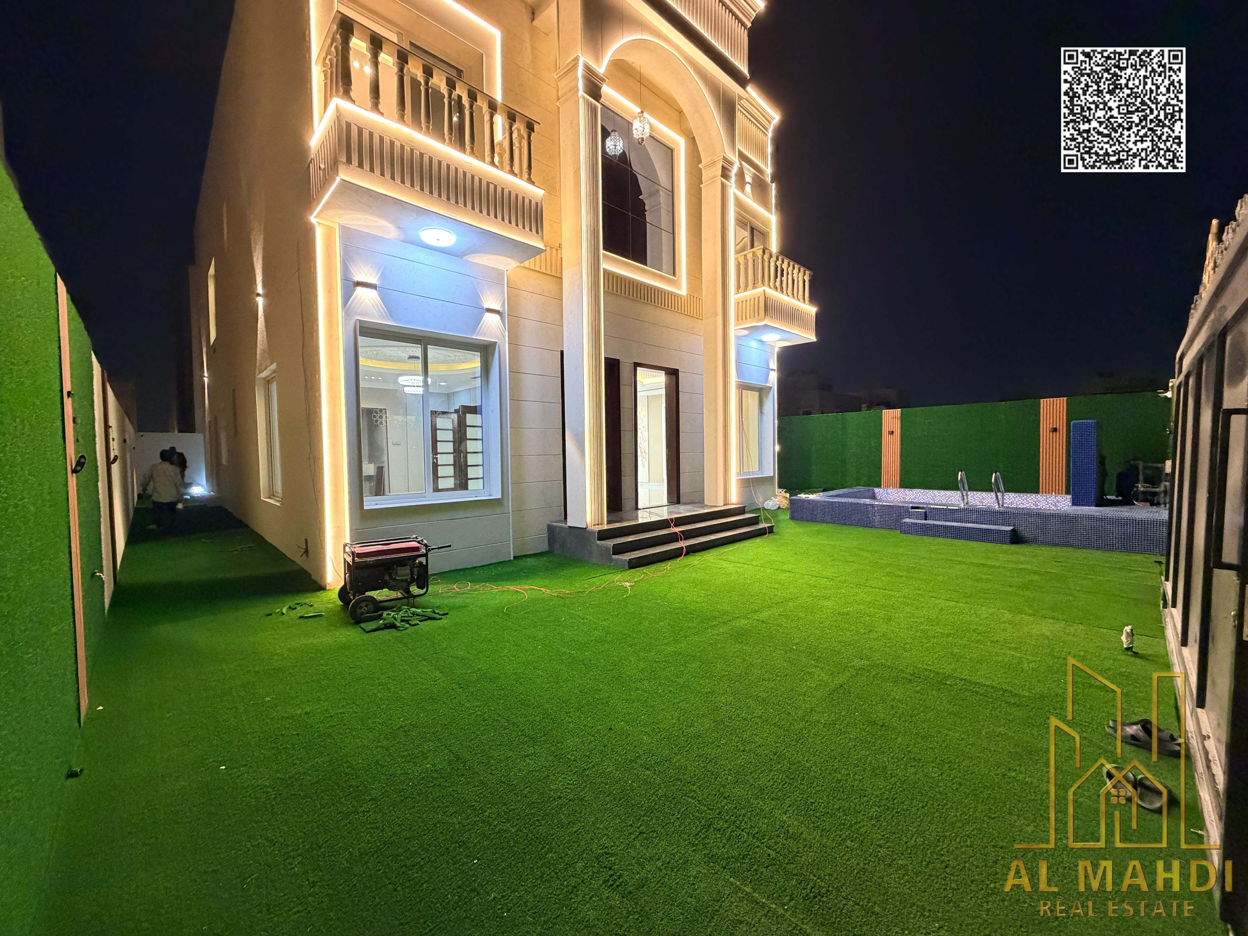 Luxury 5 master-bedroom villa for sale in Al Yasmine – Ajman Spacious yard with private pool | Central AC | Large built-up area | Prime location