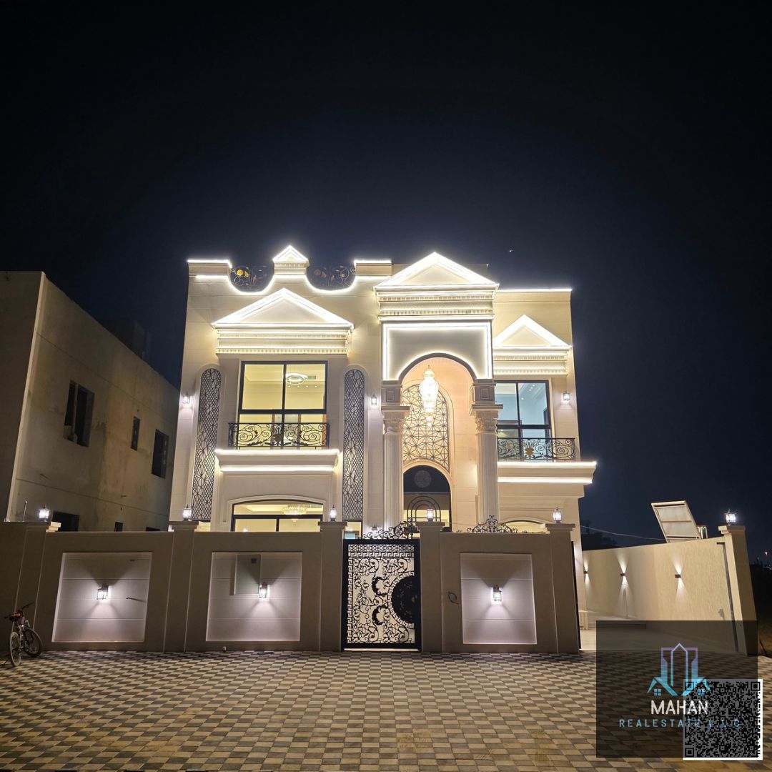Luxurious Classic Villa for Sale Are you looking for a mini-palace that combines luxury and comfort? We present to you a stunning classic villa in a strategic location in Ajman, Al Helio 2! Features: - 5 master bedrooms with built-in closets - 2 liv