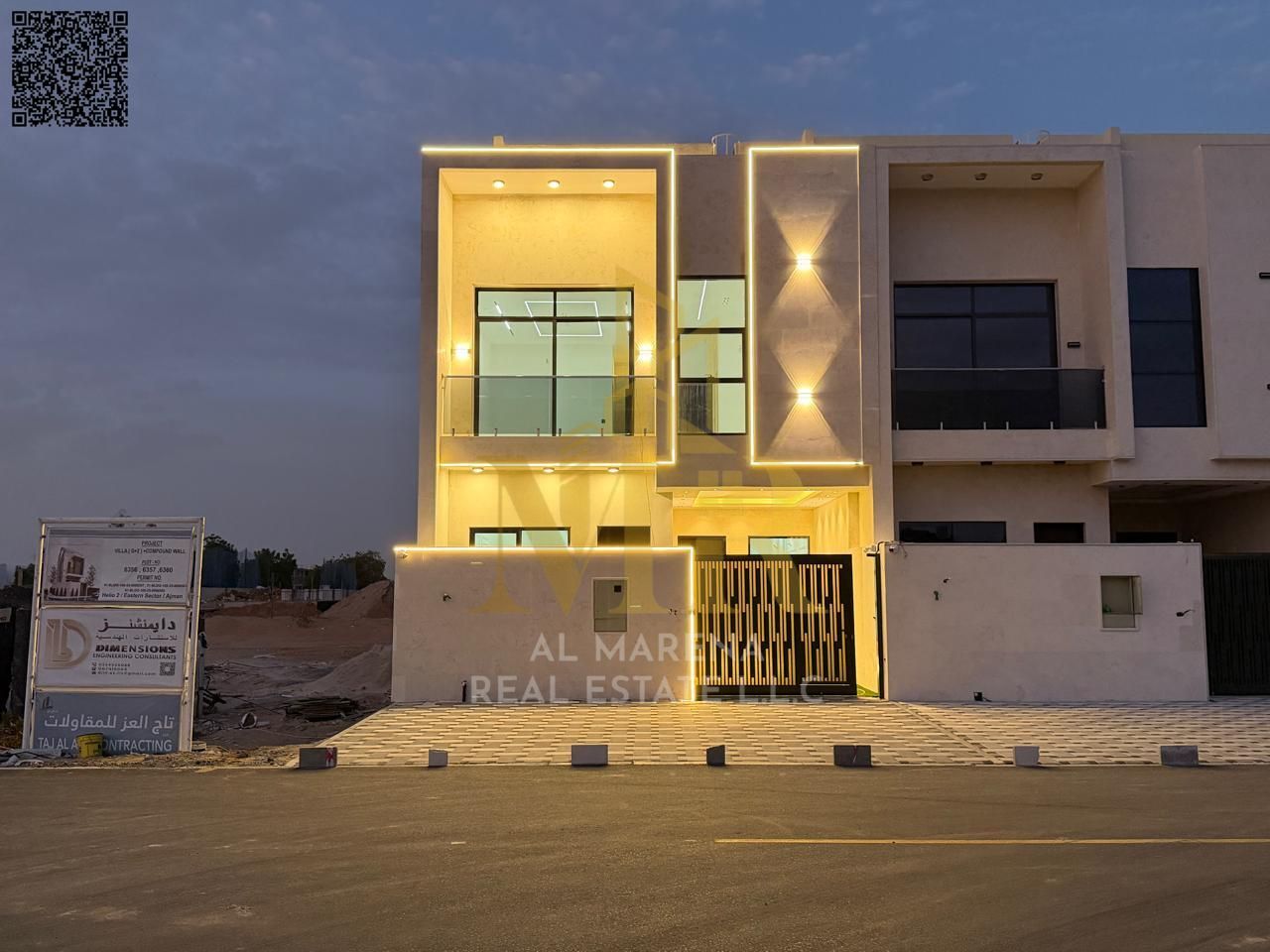 A villa with a price including registration and ownership fees on the main street, ready to move into, in the most prestigious areas of Ajman. Freehol