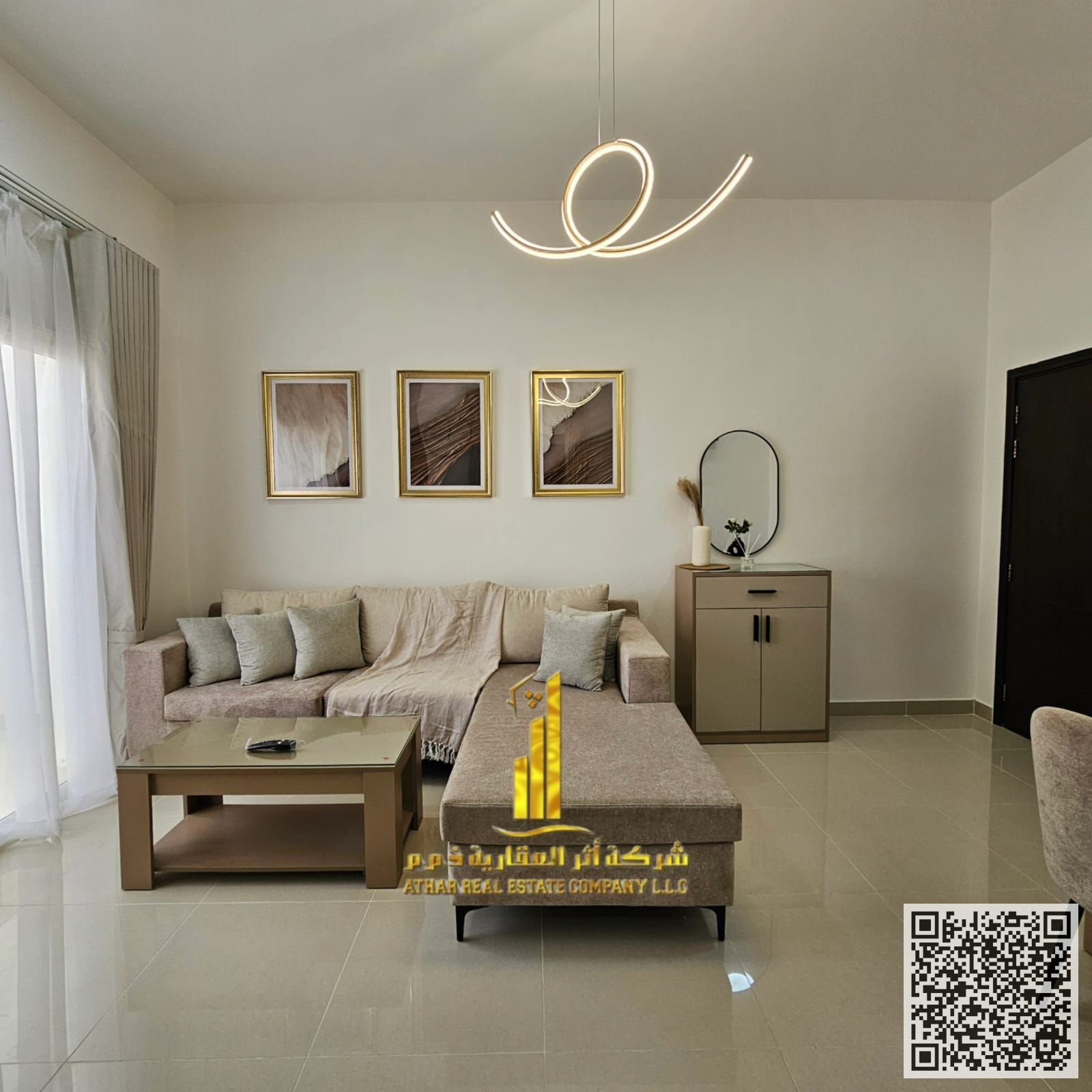 Luxurious and beautiful fully furnished one-bedroom apartment with spacious living areas available for monthly rent in Ajman Includes bills