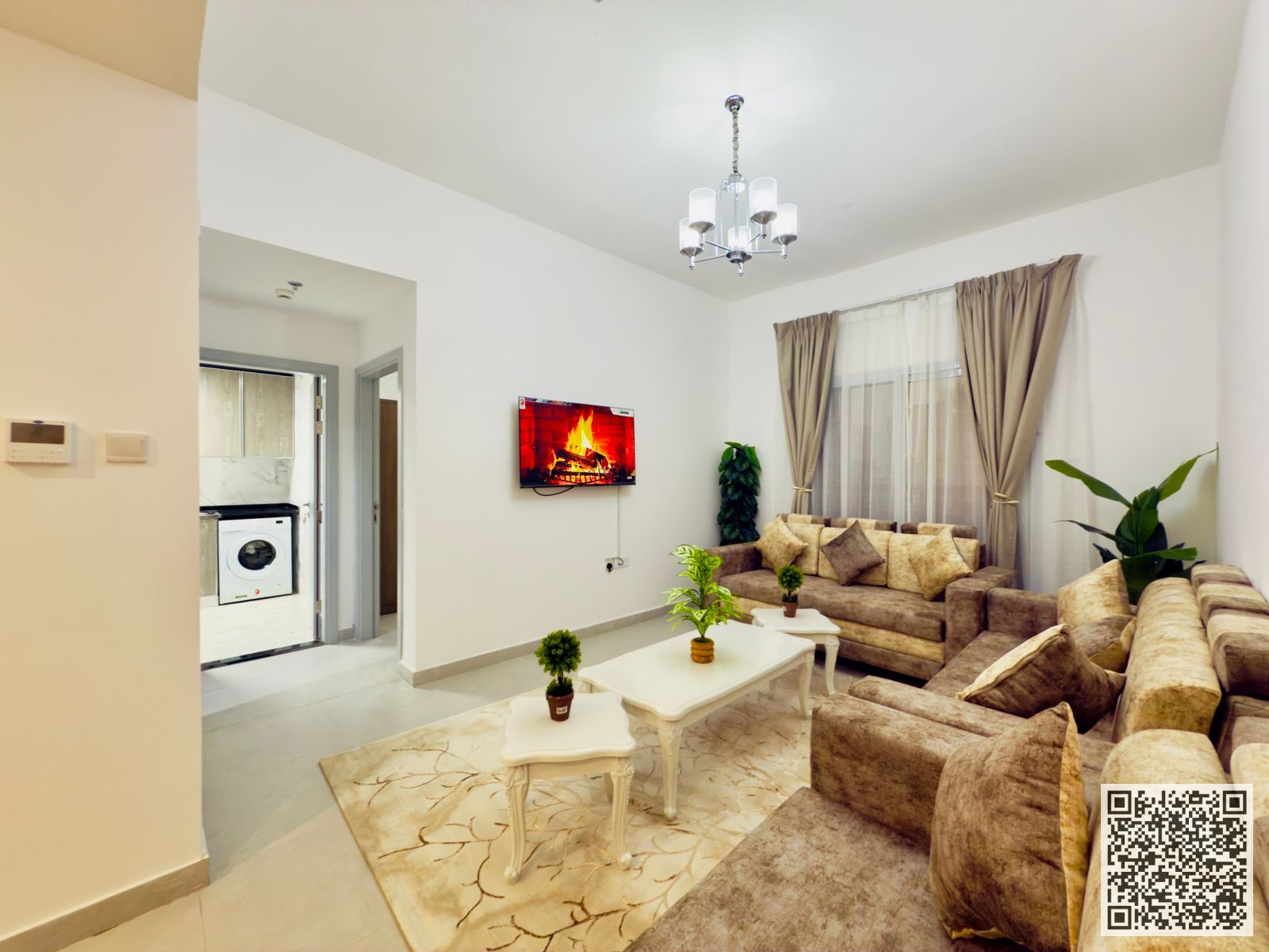 Luxurious fully furnished one-bedroom apartment with spacious living areas available for monthly rent on Ajman Corniche. Includes Bills and internet