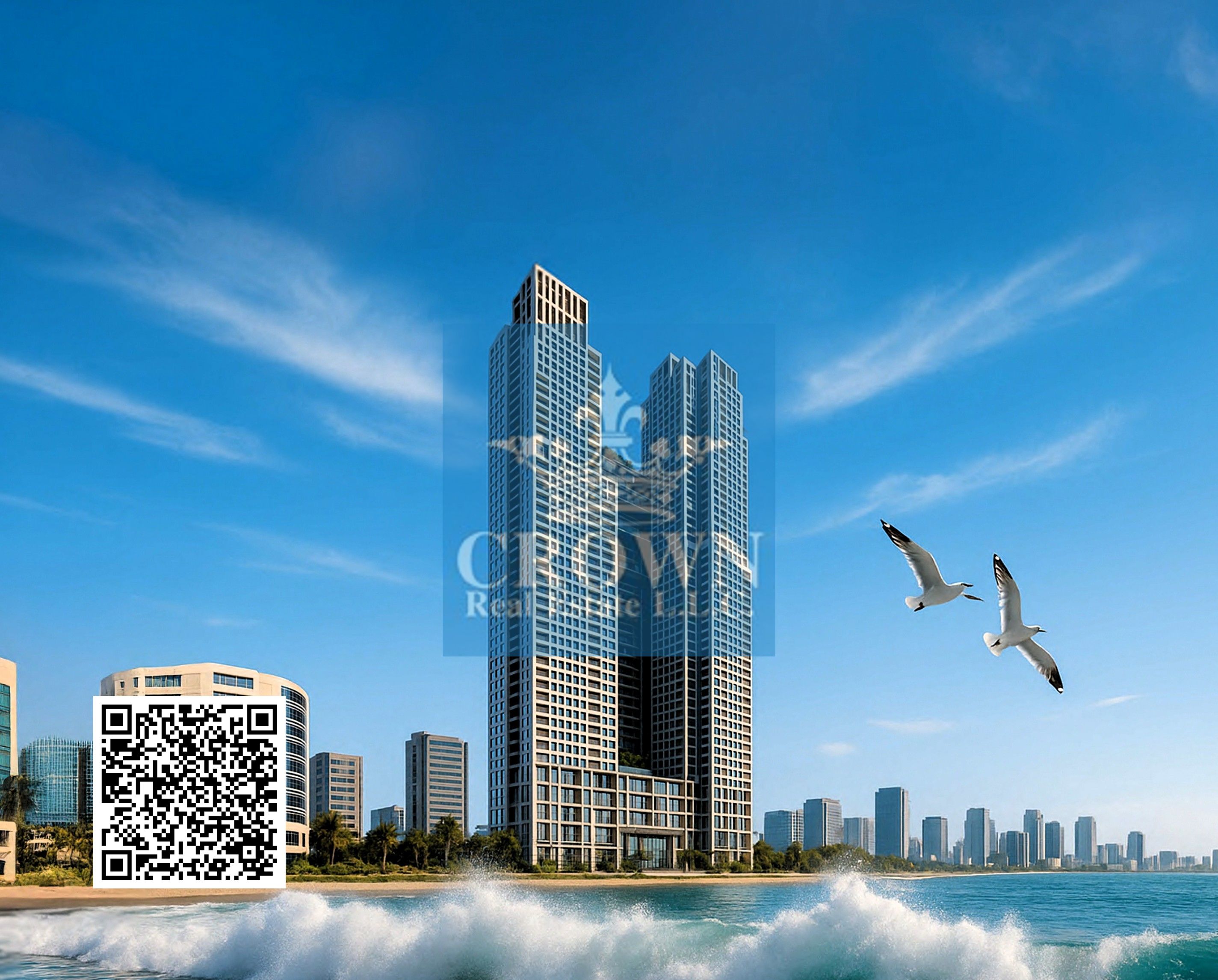 Good Investment is about great location and view! invest now in Mawjan Residences luxury 1Bedroom Hall w/ sea view.