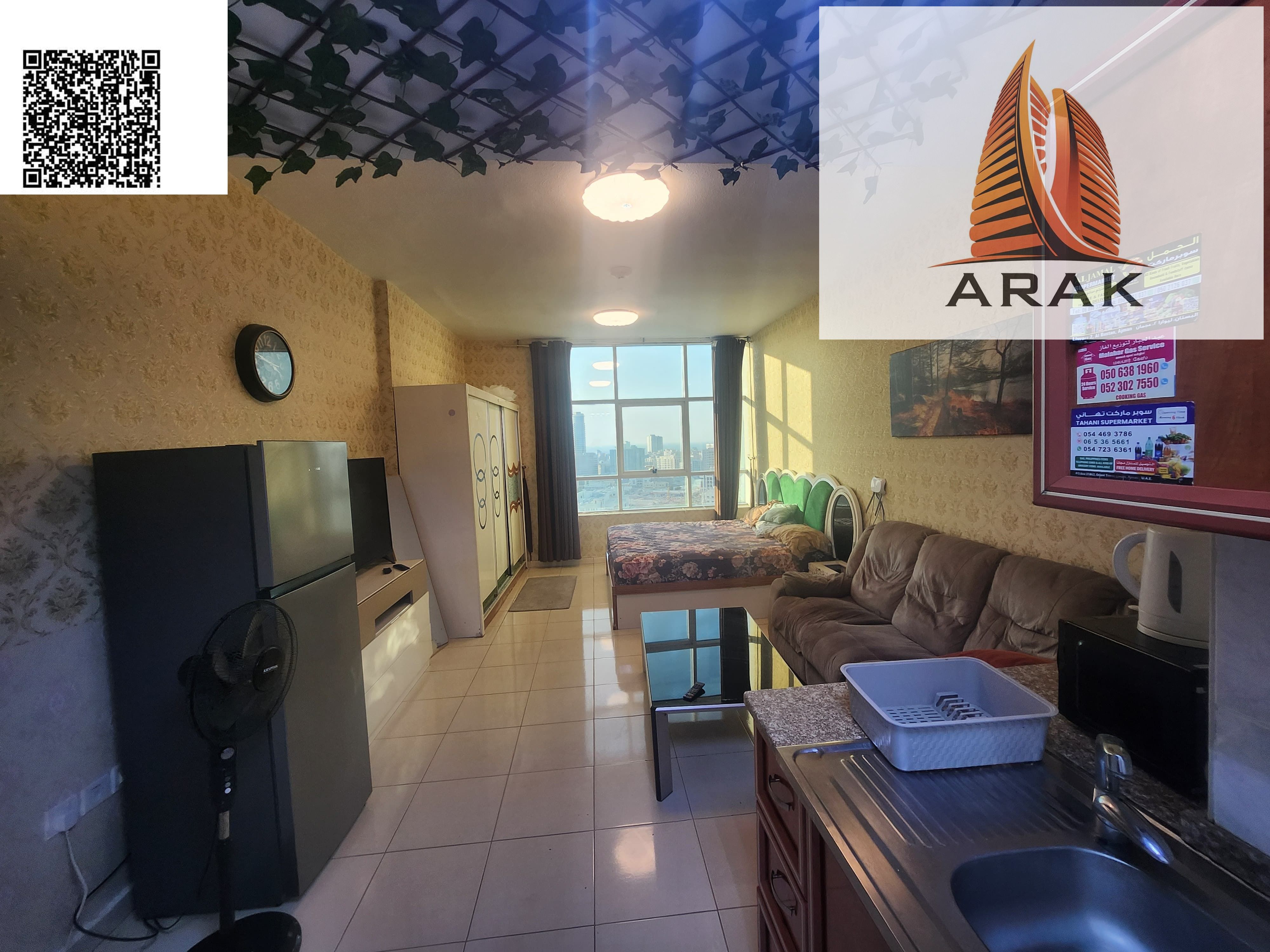 Studio for Rent in Orient Towers Location: Prime and lively area with easy access to supermarkets, restaurants, pharmacies, and public