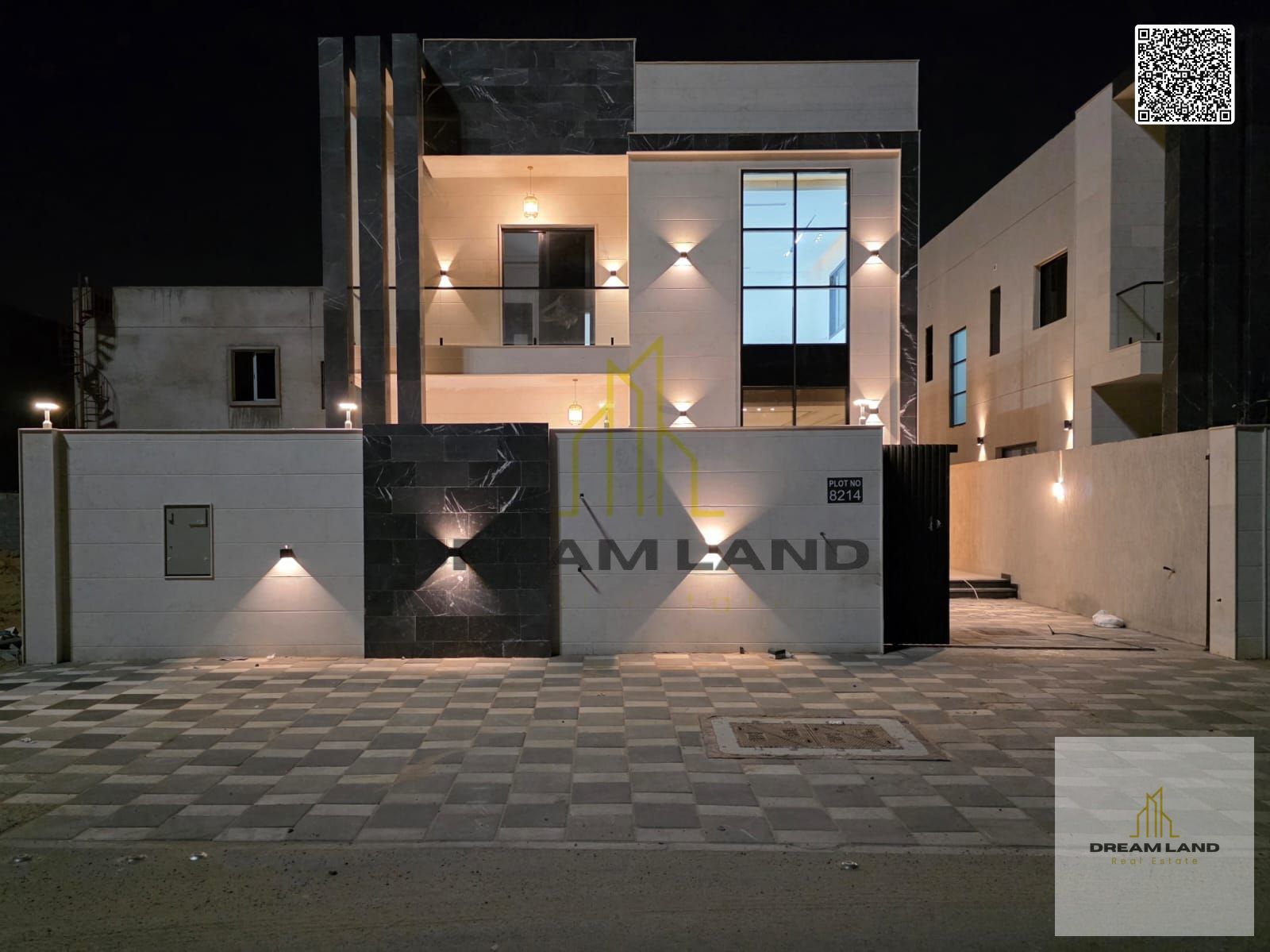 Villa for sale in Al Zahia area, close to all services – 4 master bedrooms – elegant modern design, very large yard, central air conditioning