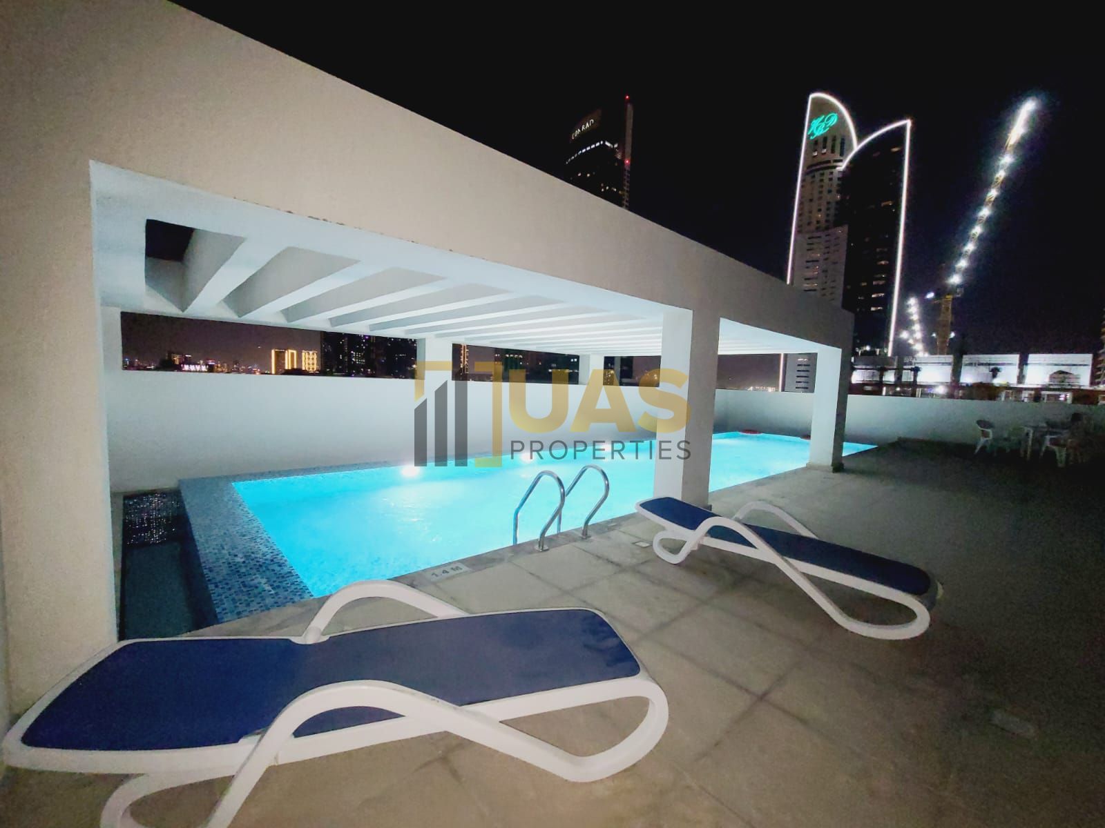 Amazing 1bhk with kitchen appliances with big terrace gym pool parking free