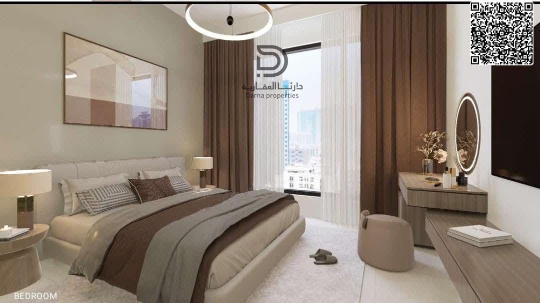 Only 30 thousand down payment and own your apartment a room and a hall in the Princess Village project in the Jasmine area Close to the exit of Dubai and Sharjah with installments for 7 years without commission and without fees Free ownership registration