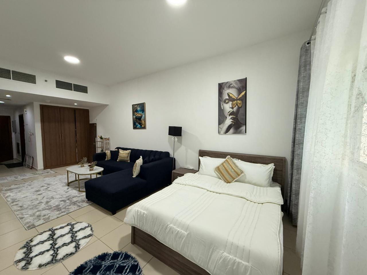First-time occupancy studio apartment for monthly rent in Ajman One Towers
