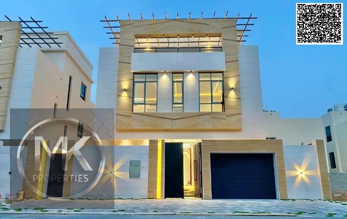 A stunning modern villa in Al-Haliou 2 area. It features three floors, five rooms, and includes air conditioning, electricity, and water, al