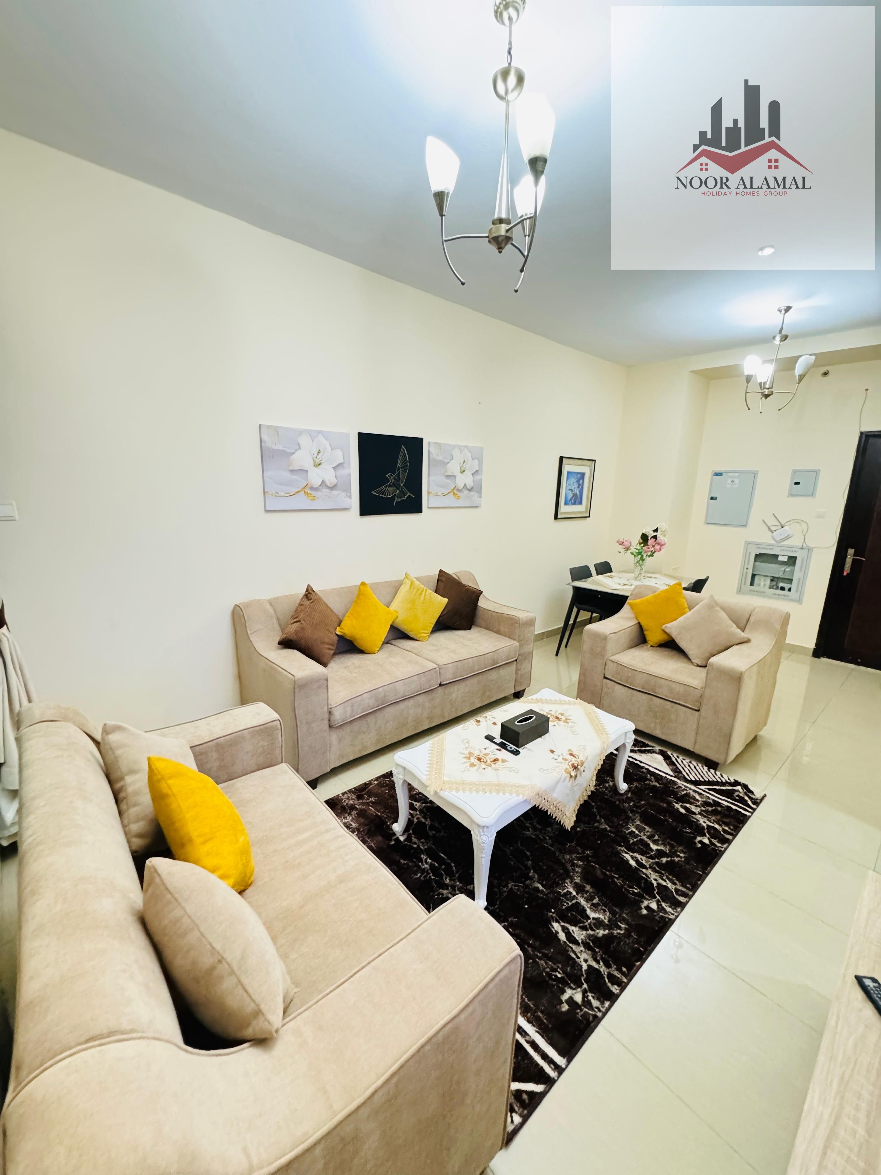 Sharjah, Al Taawun, behind D2D. On the Dubai exit. One bedroom, living room, kitchen, bathroom, and balcony